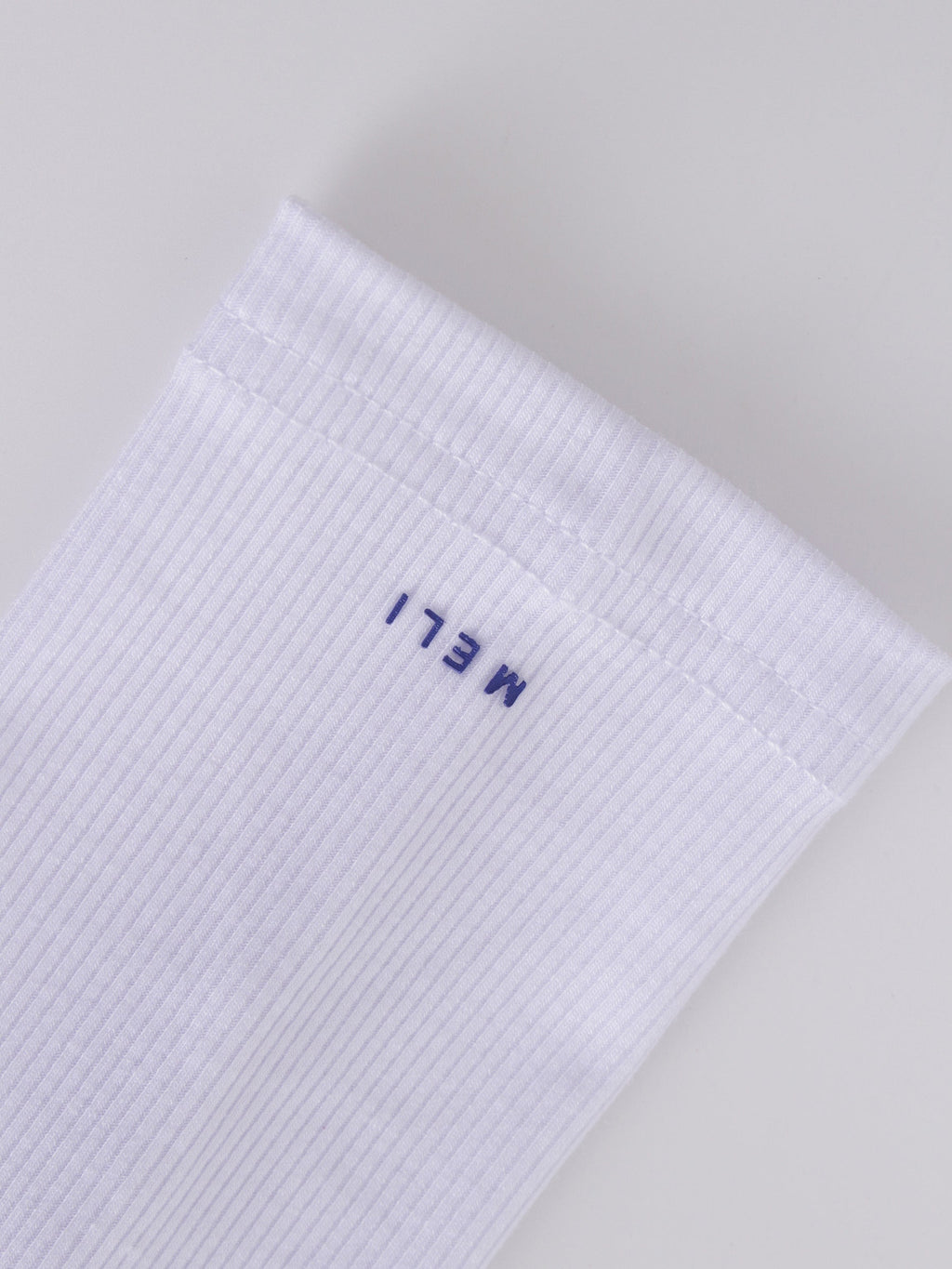 HIGH V RIBBED TEE - LS-WHITE