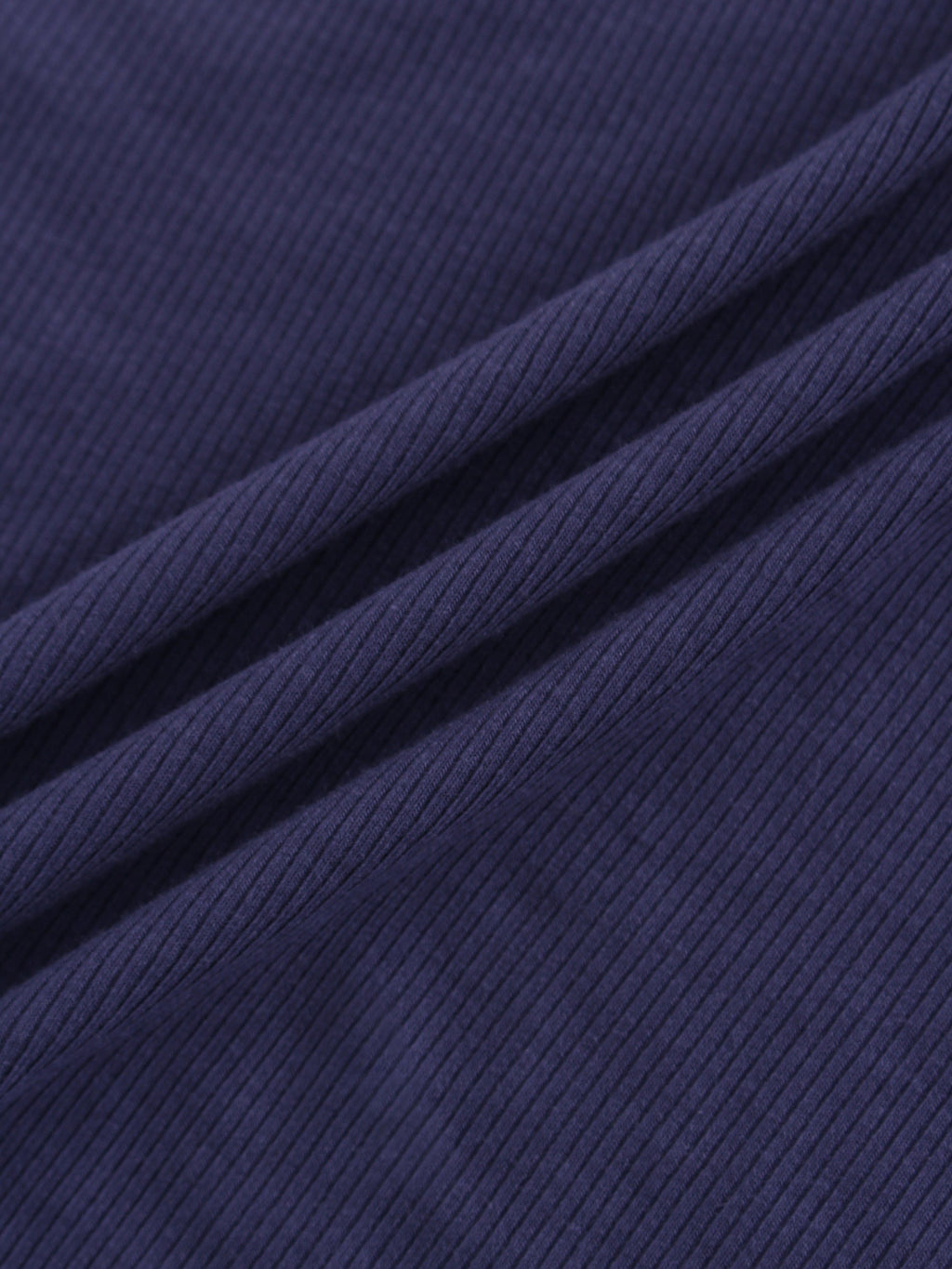 High V Ribbed Tee LS-Indigo Blue