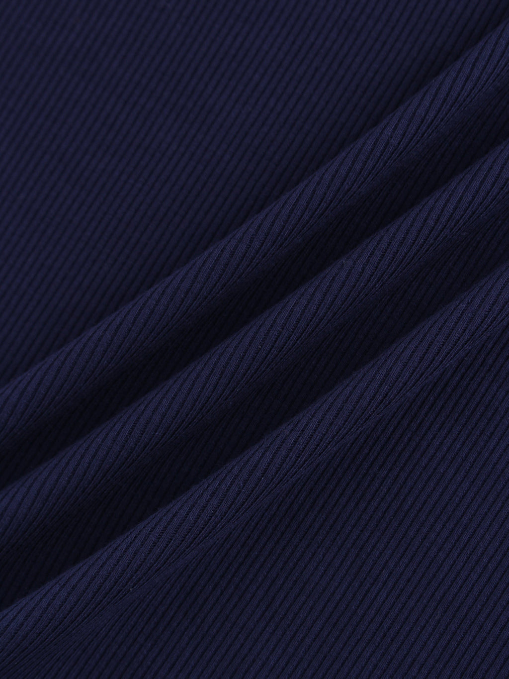 High V Ribbed Tee LS-Dark Navy