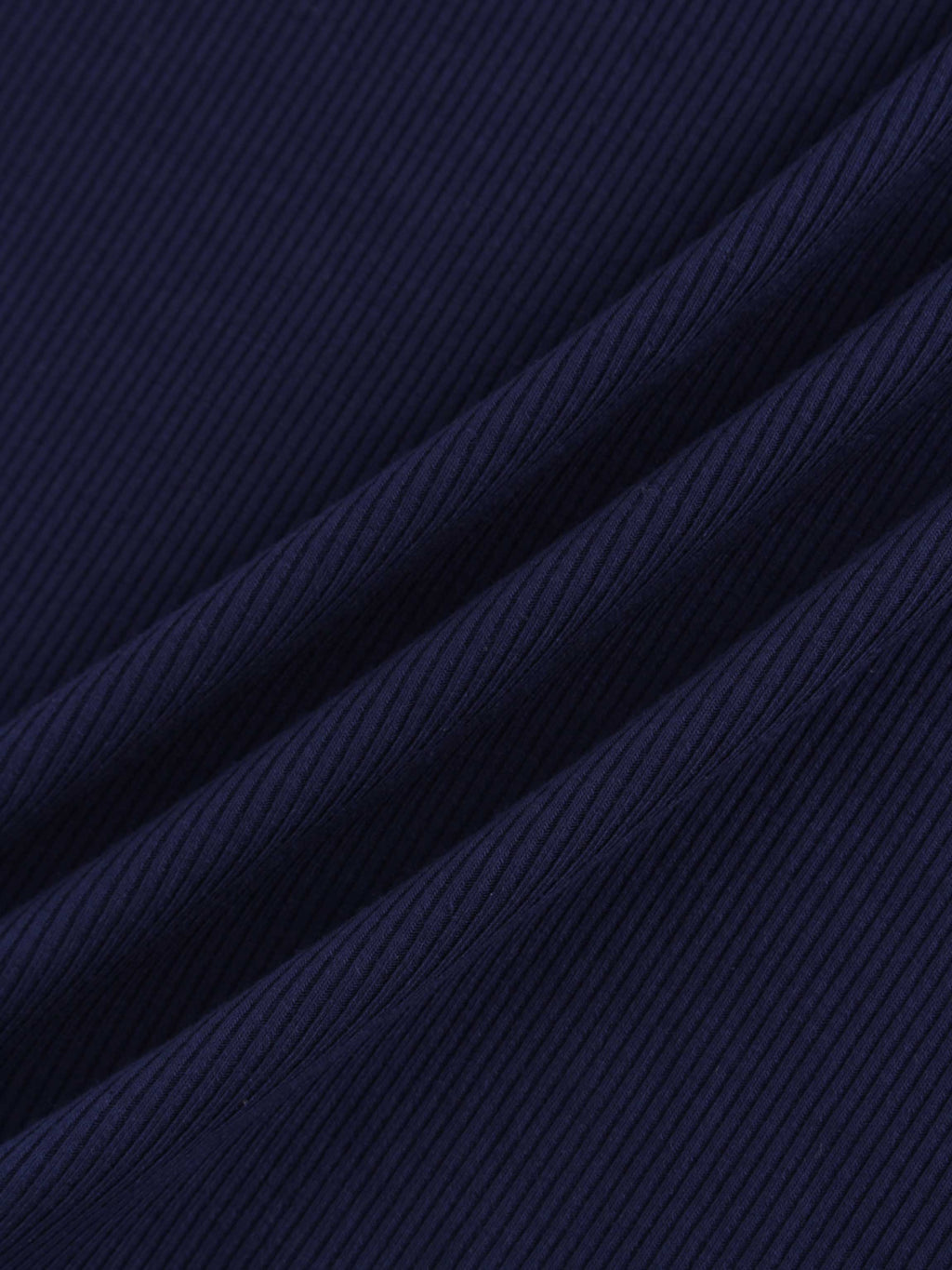 RIBBED HIGH V LS-NAVY