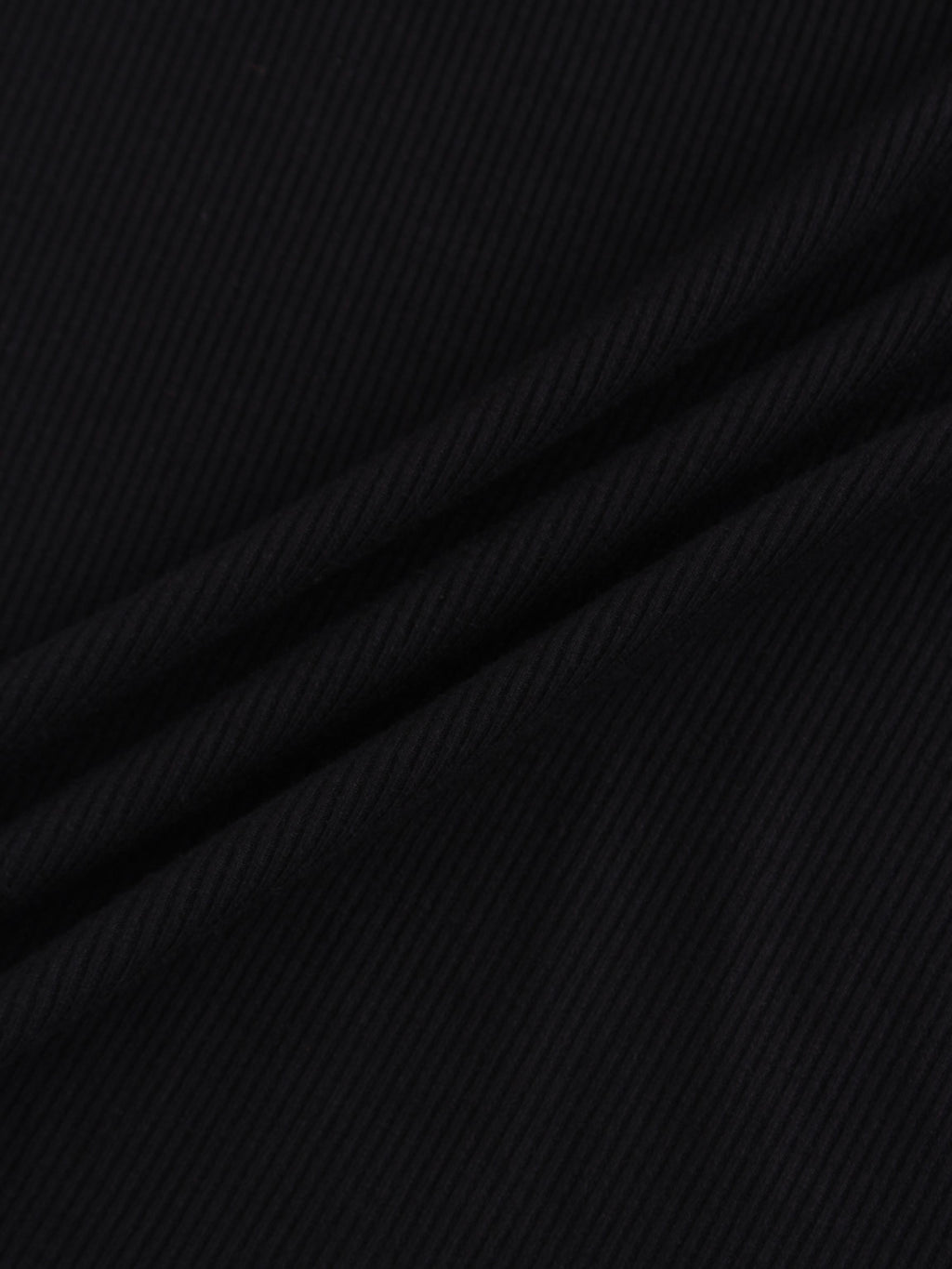 RIBBED HIGH V- LS-BLACK