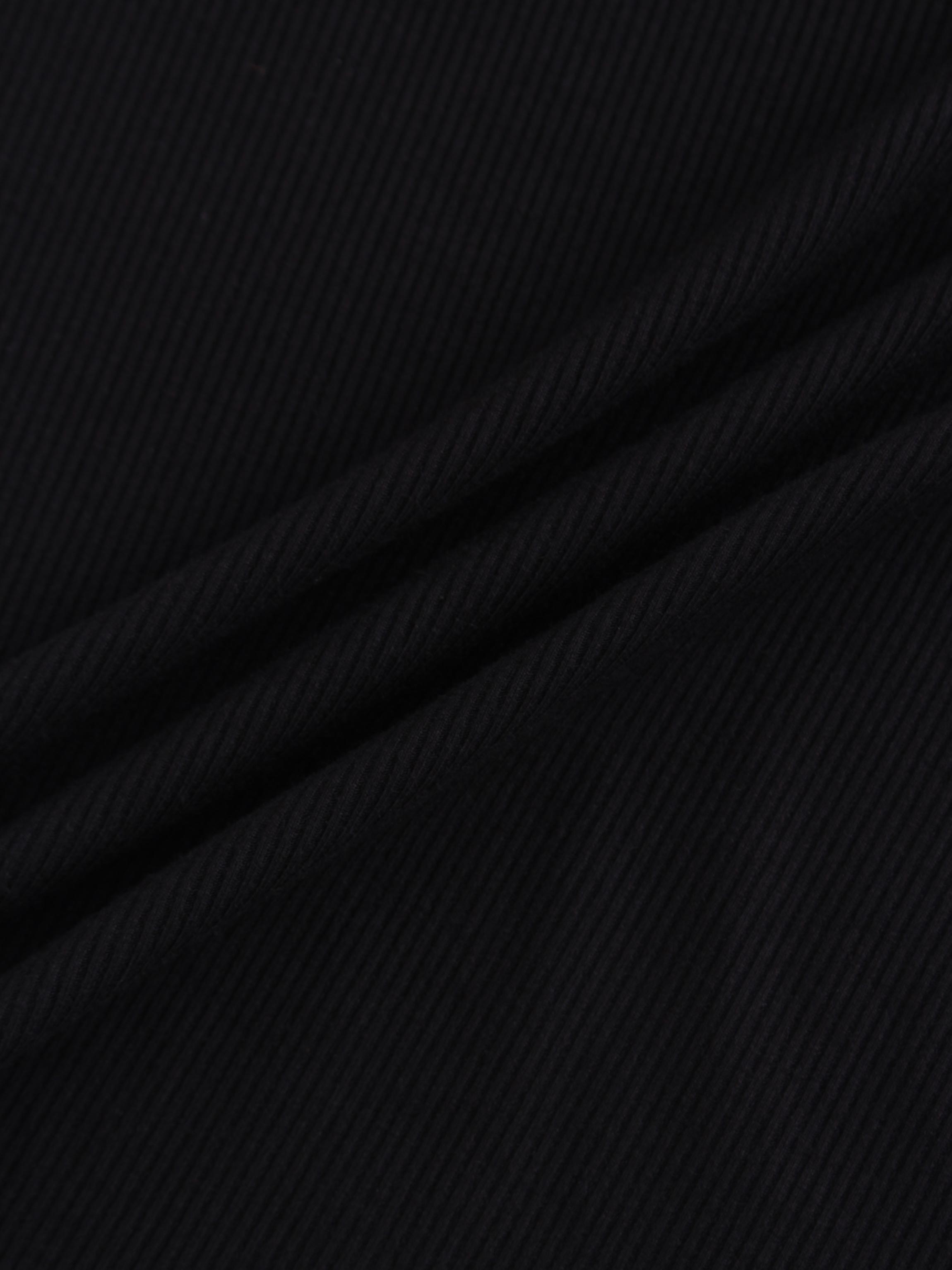 RIBBED HIGH V- LS-BLACK