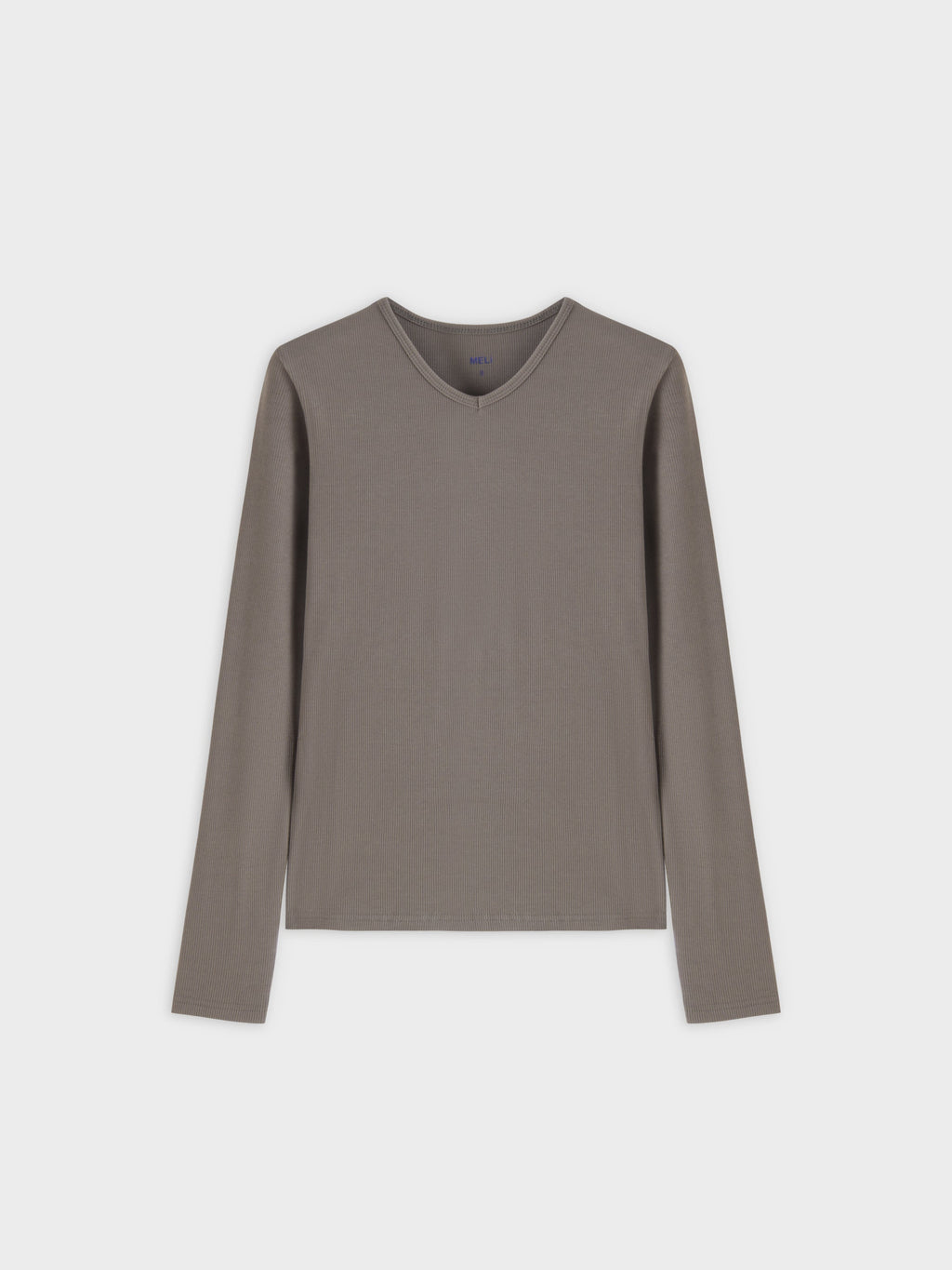 High V Ribbed Tee LS-Olive