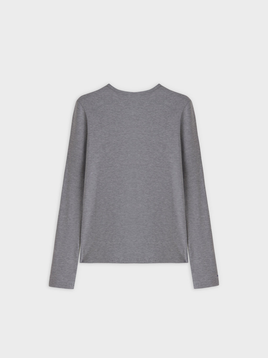 High V Ribbed Tee LS-Heathered Grey