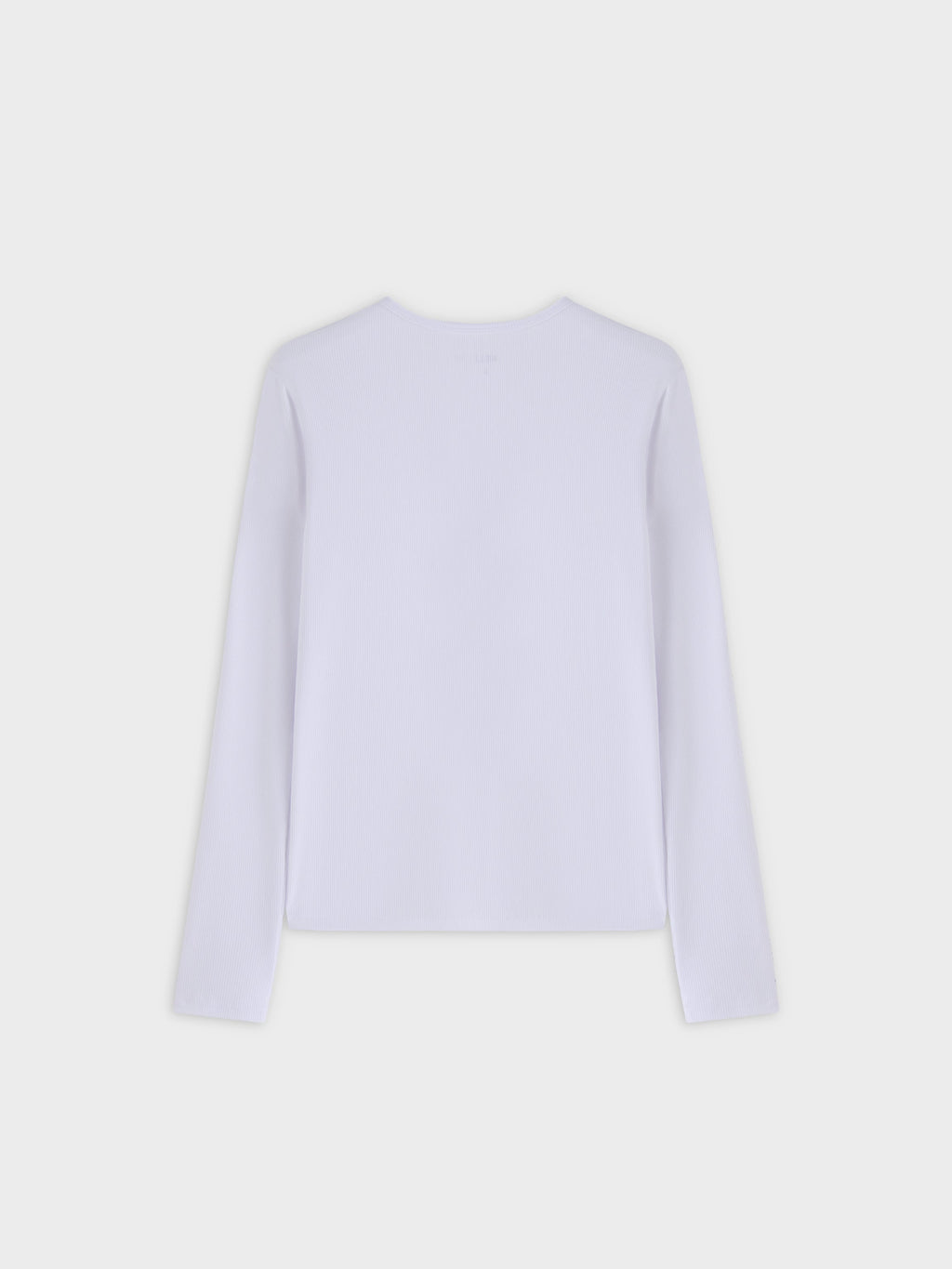 HIGH V RIBBED TEE - LS-WHITE