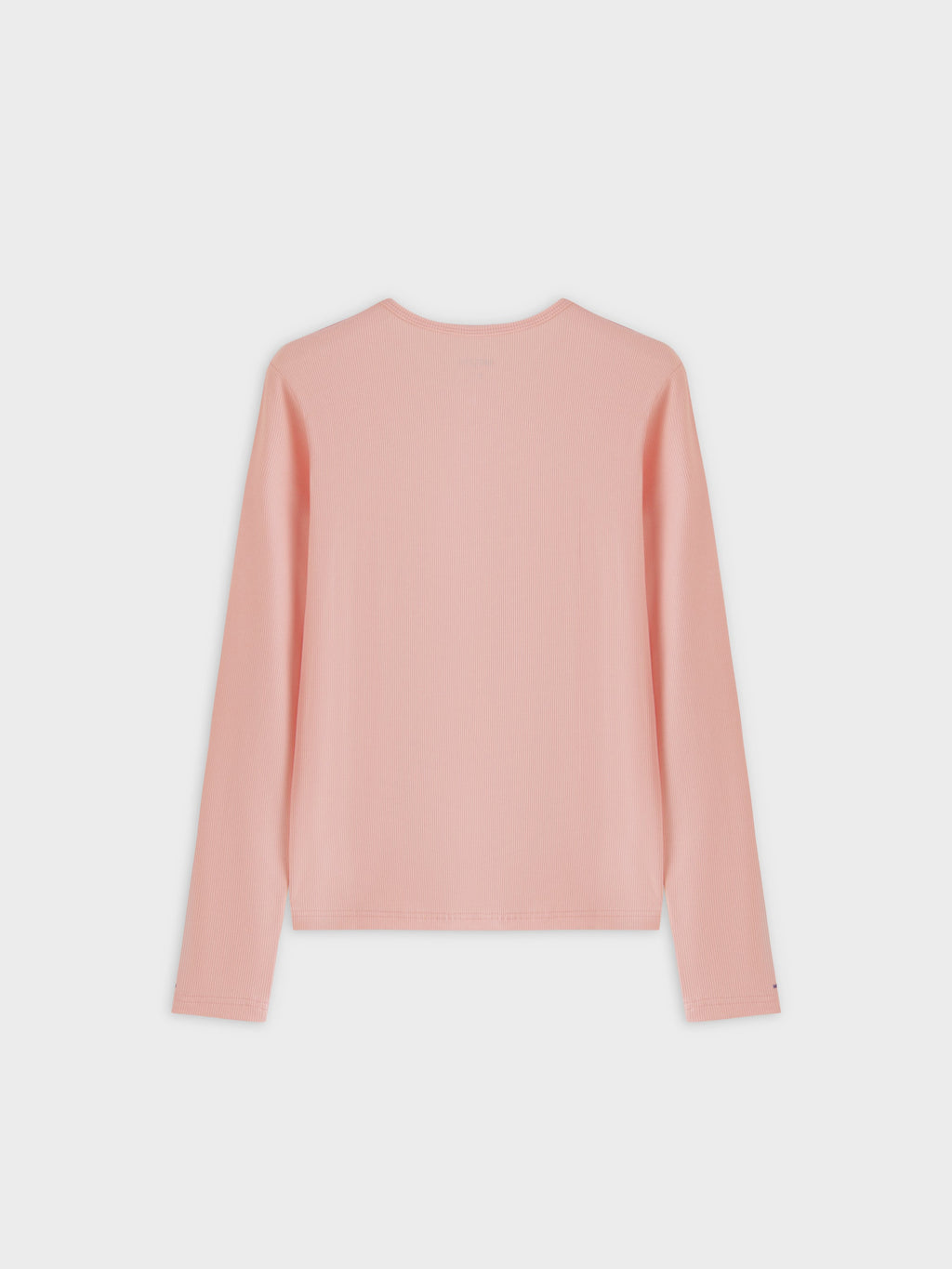 High V Ribbed Tee LS-Peach