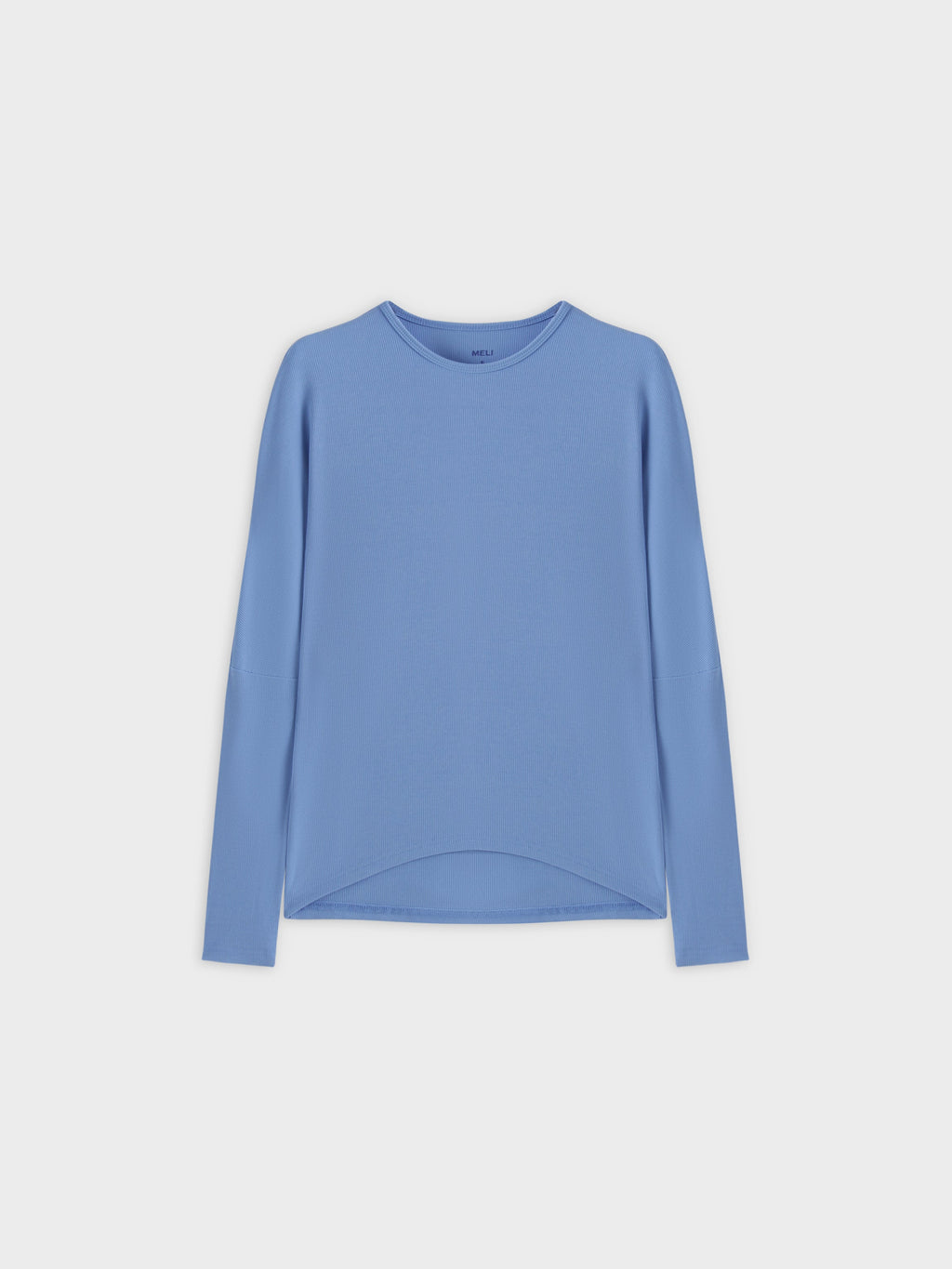 Crew Ribbed Dolman-Ocean Blue