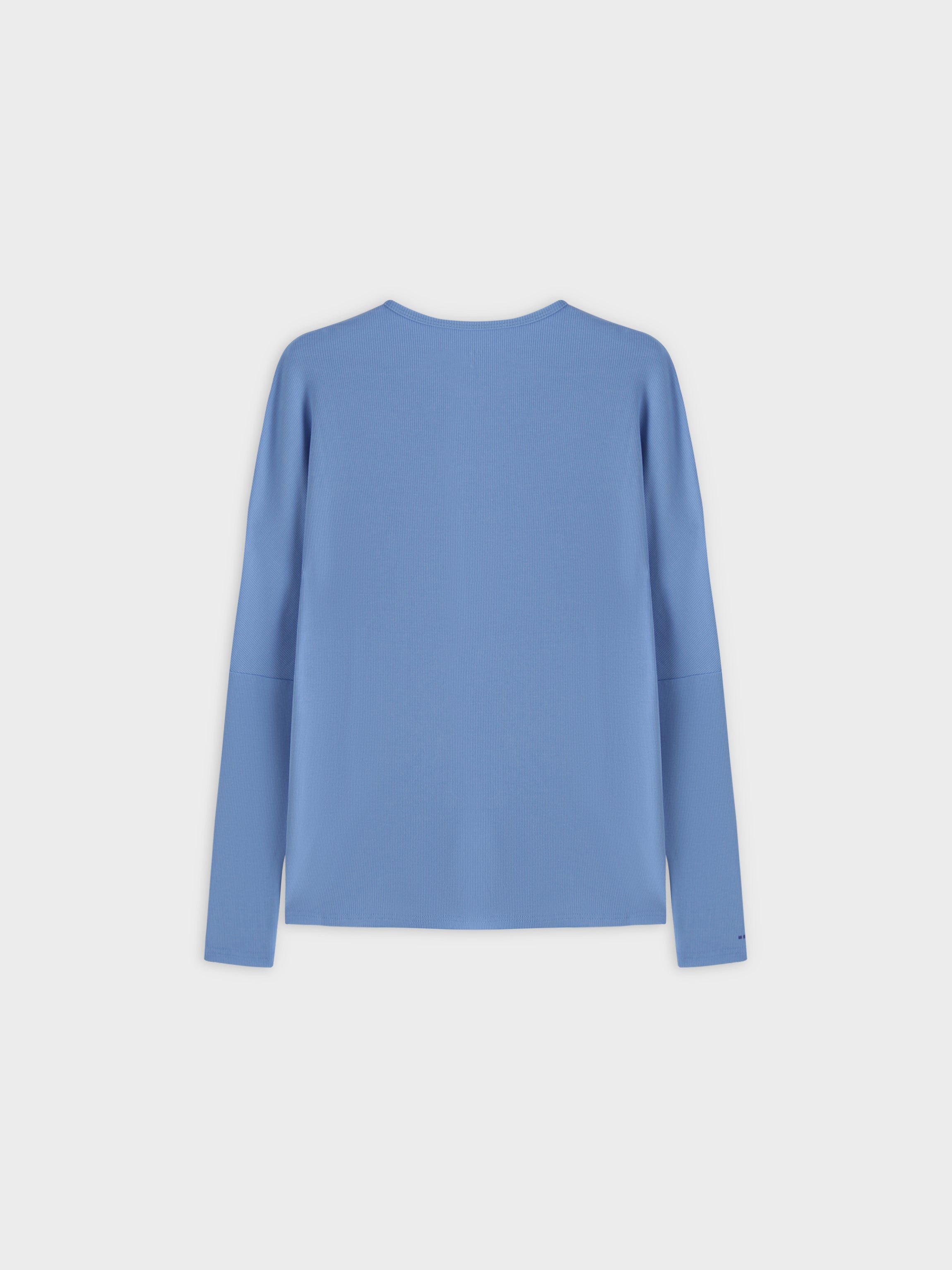 Crew Ribbed Dolman-Ocean Blue