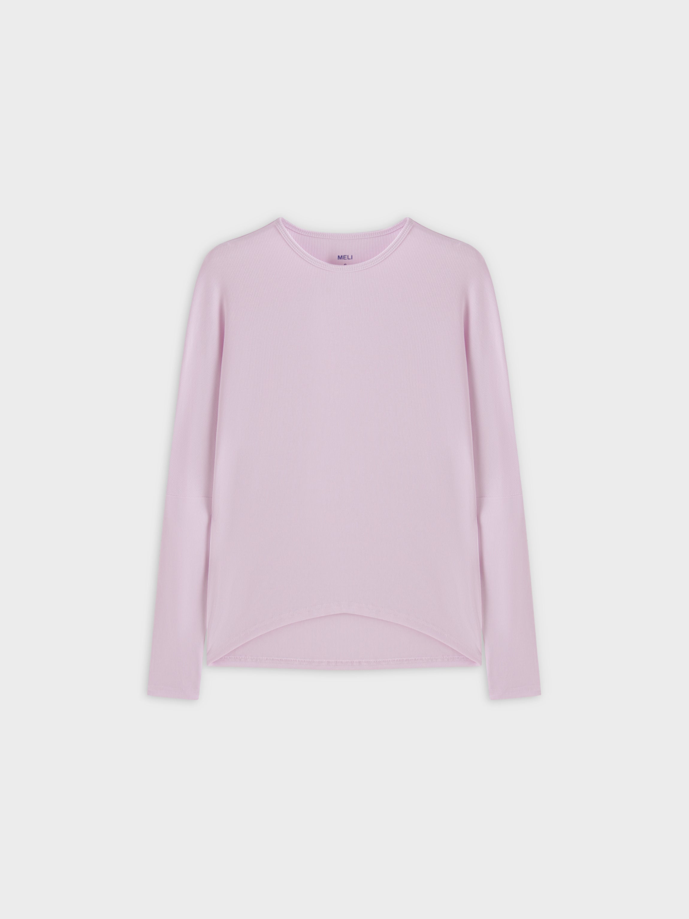 Crew Ribbed Dolman-Lavender