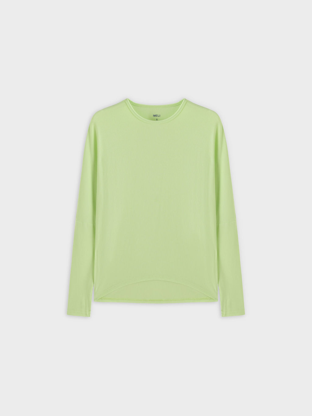 Crew Ribbed Dolman-Neon Green