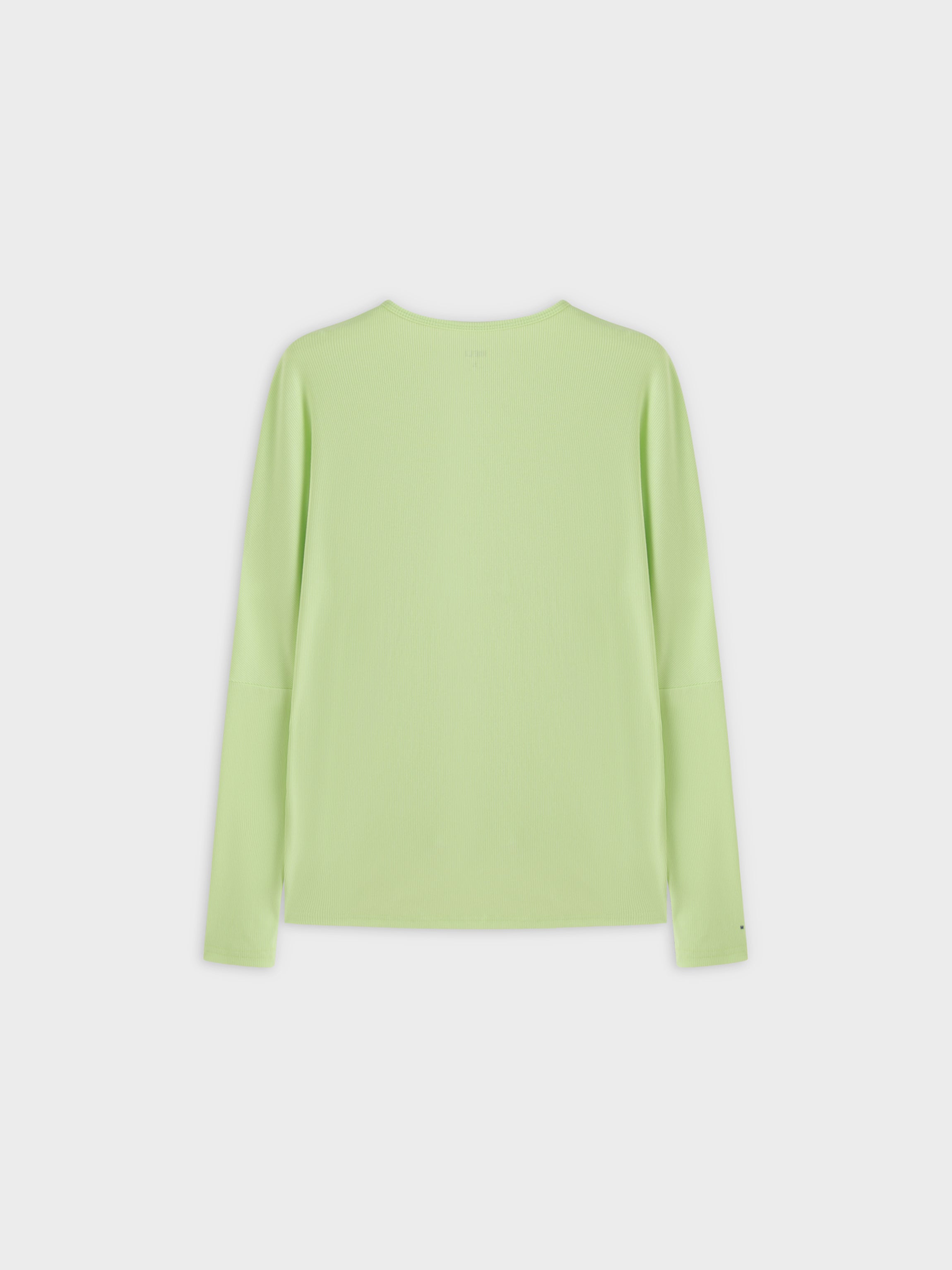 Crew Ribbed Dolman-Neon Green