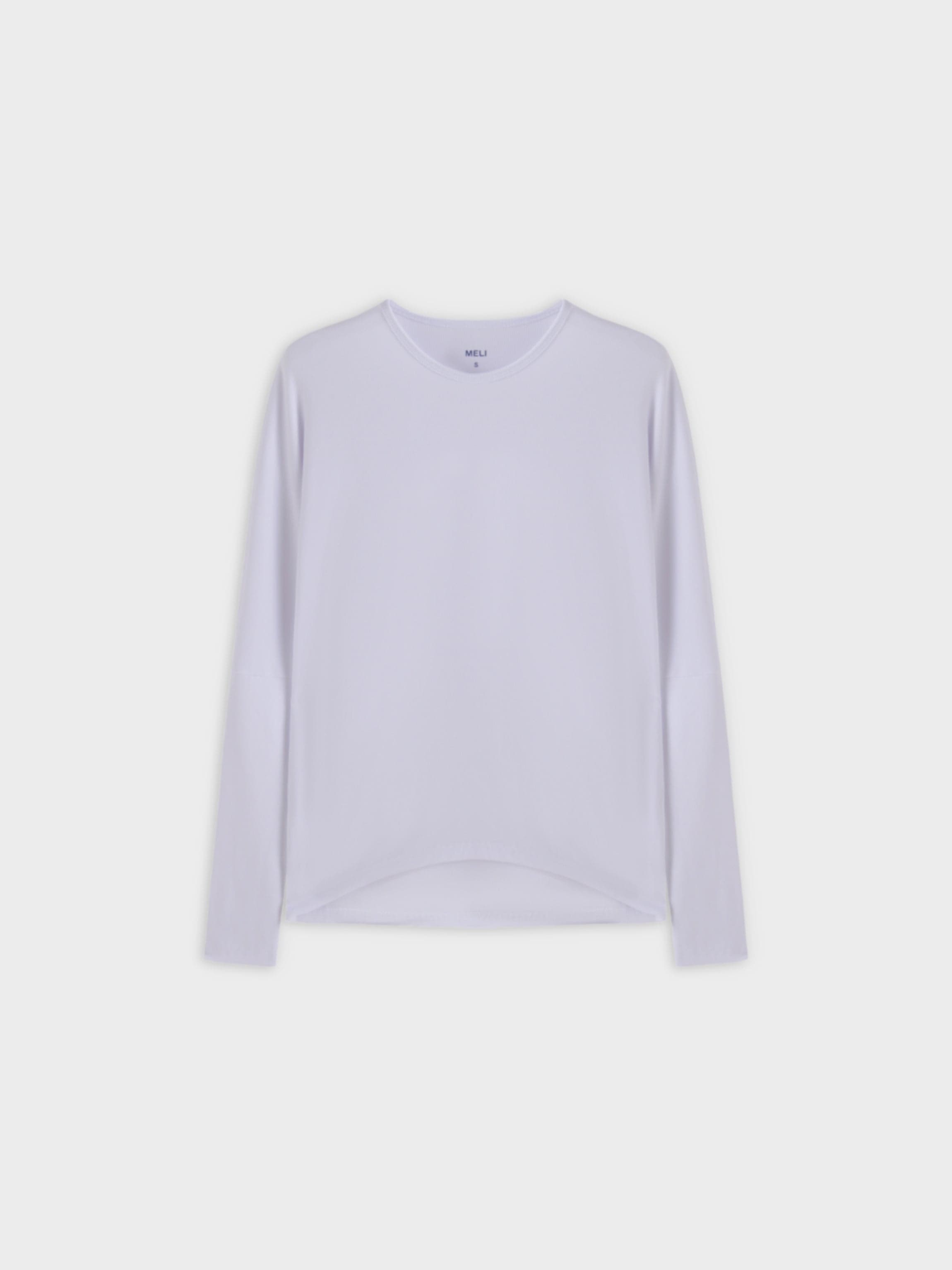 CREW RIBBED DOLMAN-WHITE