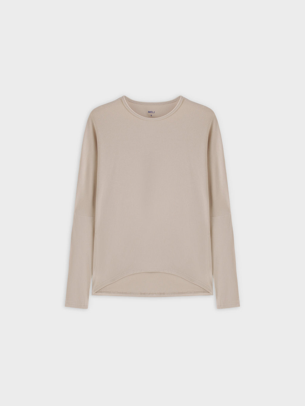 Crew Ribbed Dolman-Tan