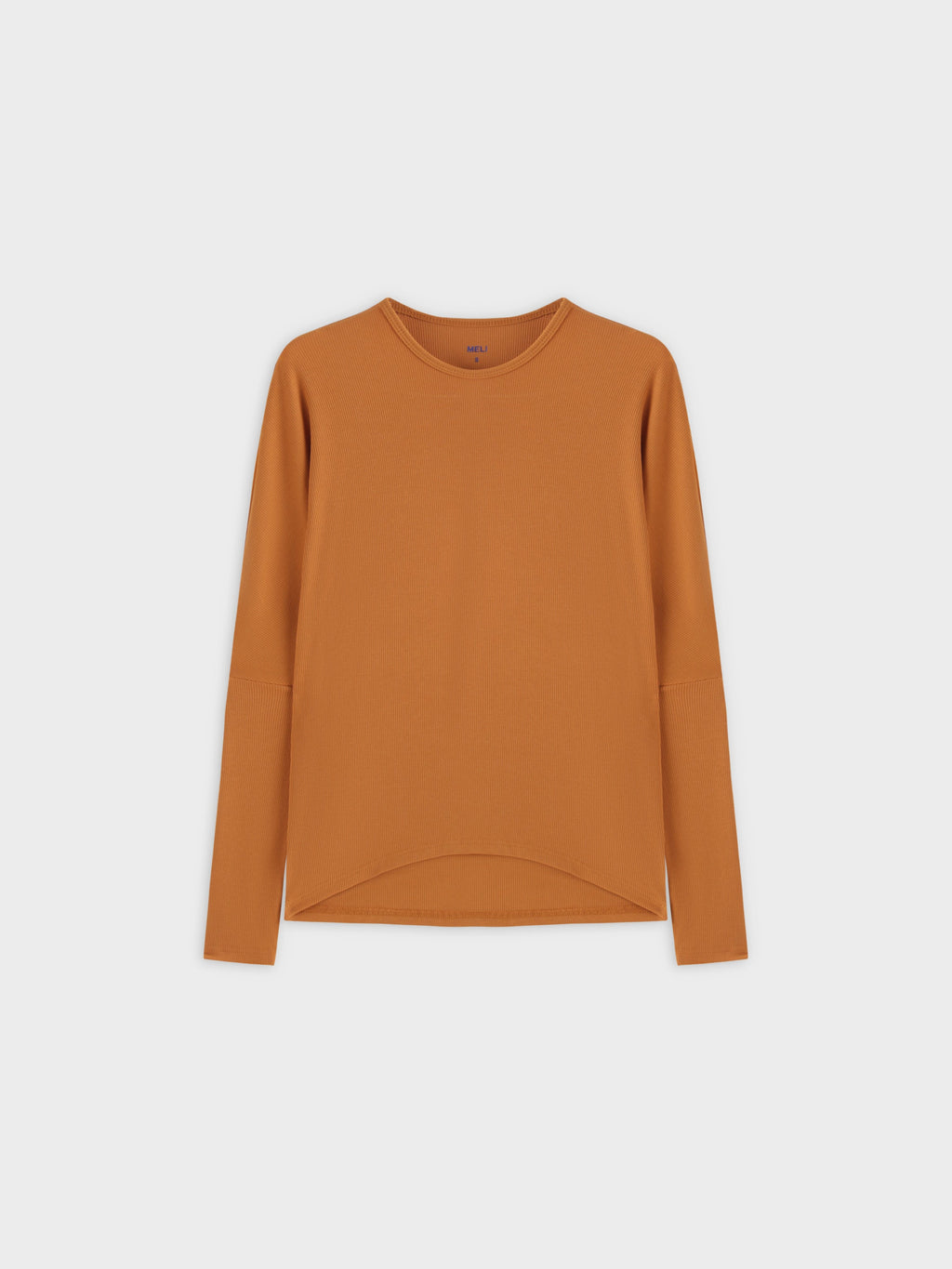 Crew Ribbed Dolman-Cognac