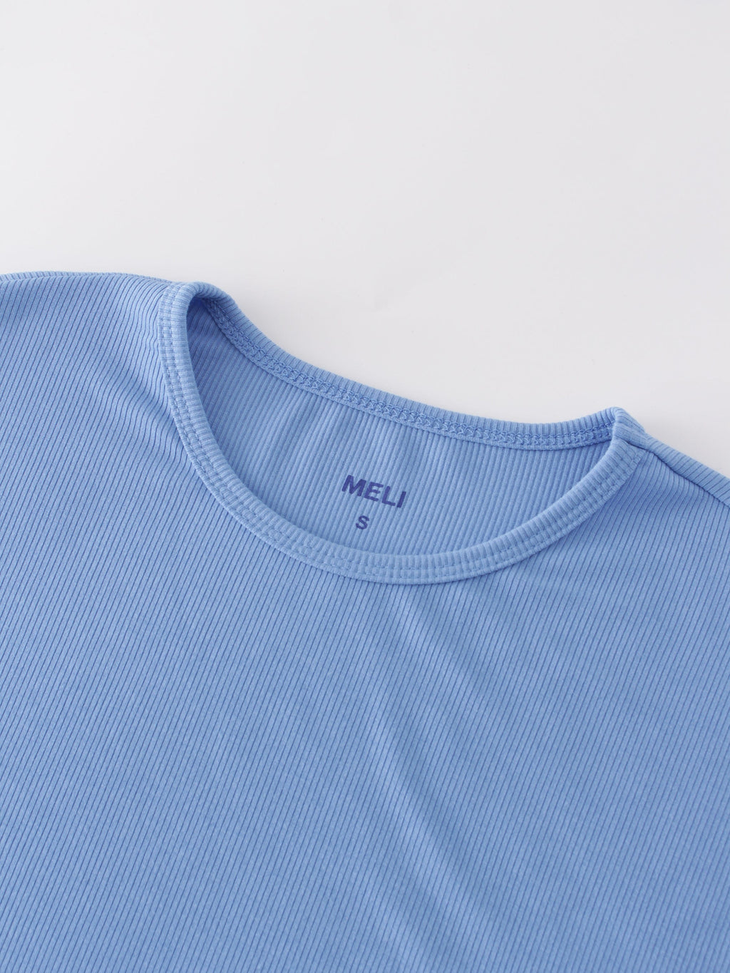 Crew Ribbed Dolman-Ocean Blue