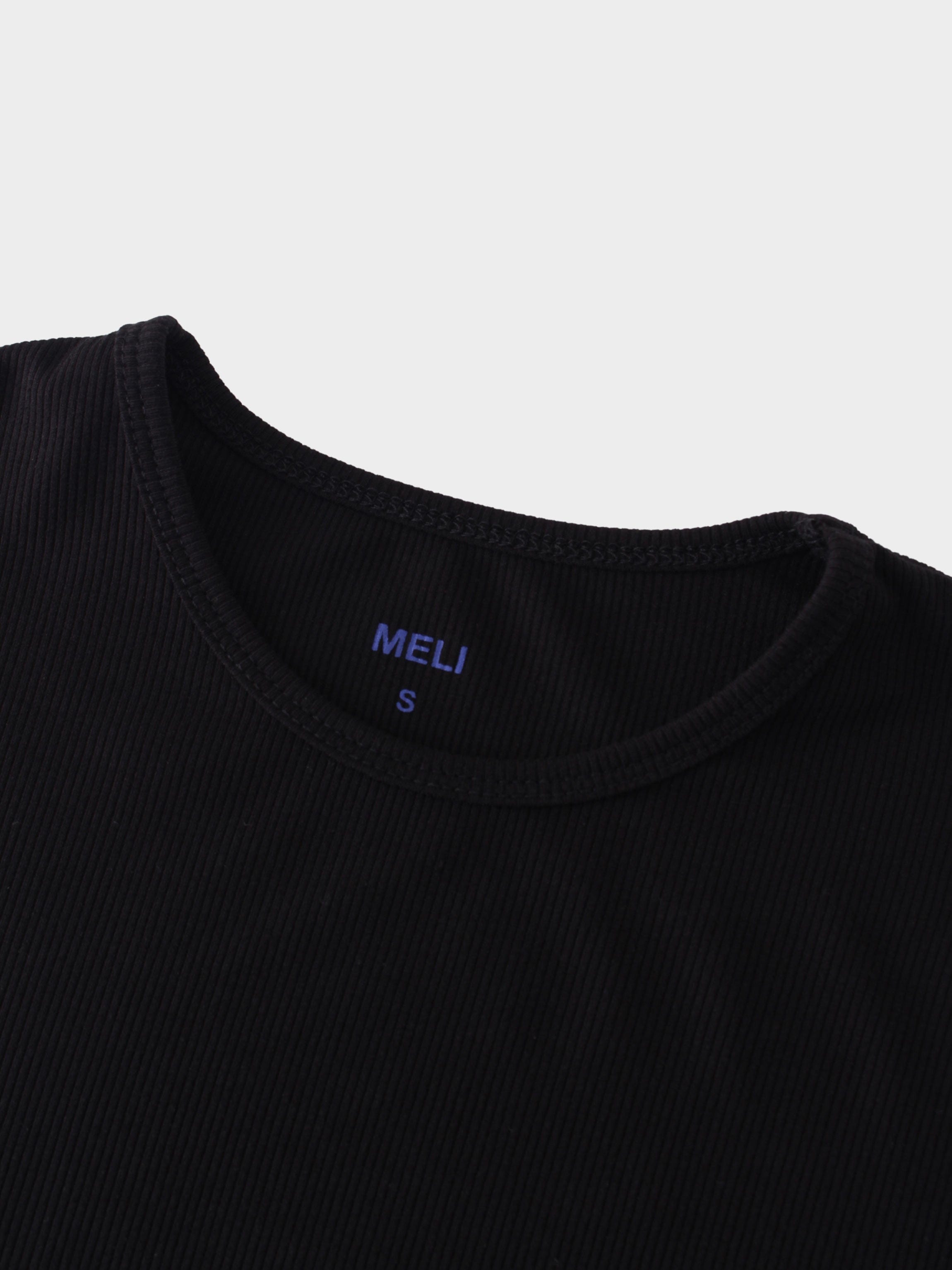 CREW RIBBED DOLMAN-BLACK