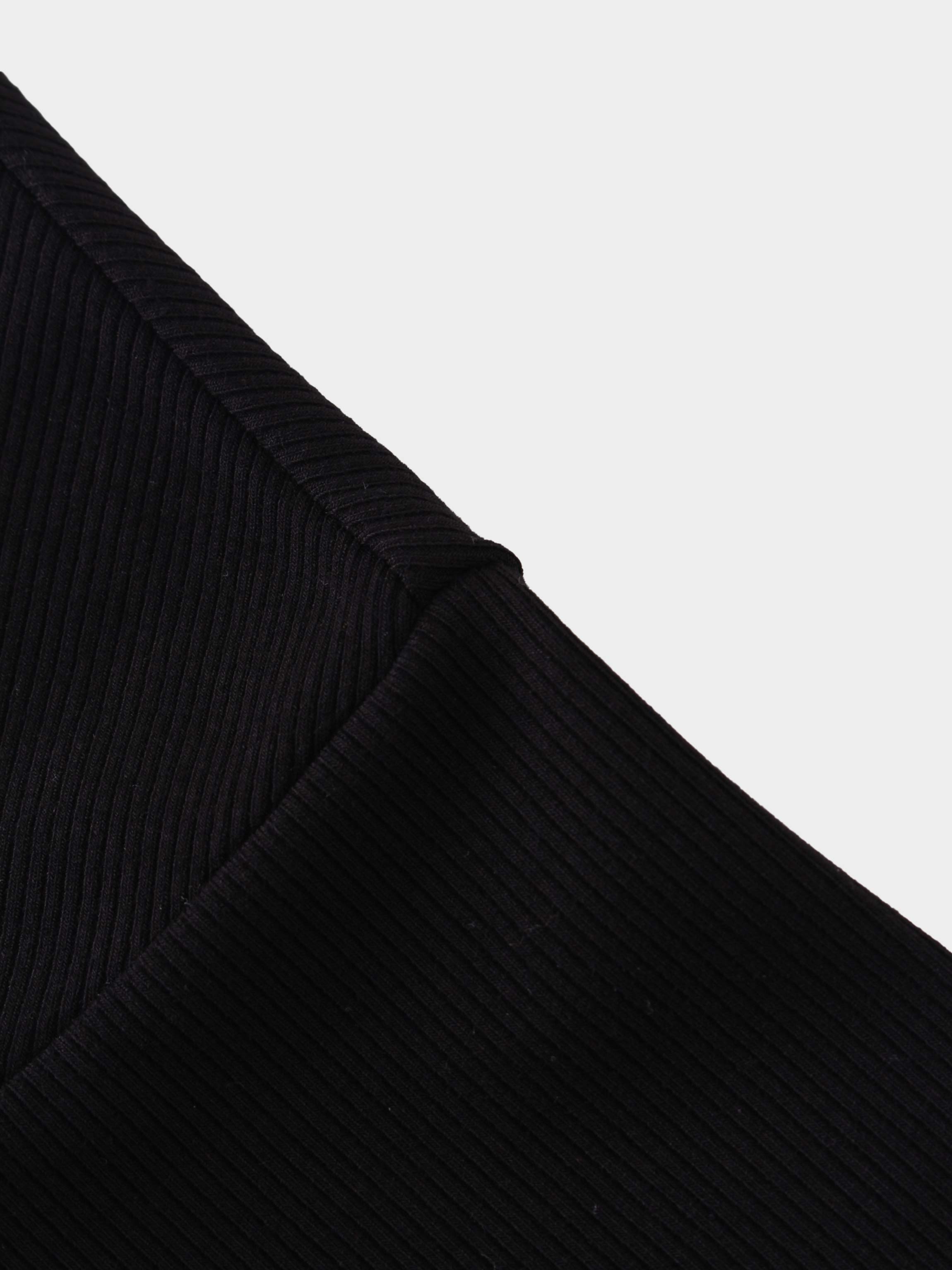 CREW RIBBED DOLMAN-BLACK