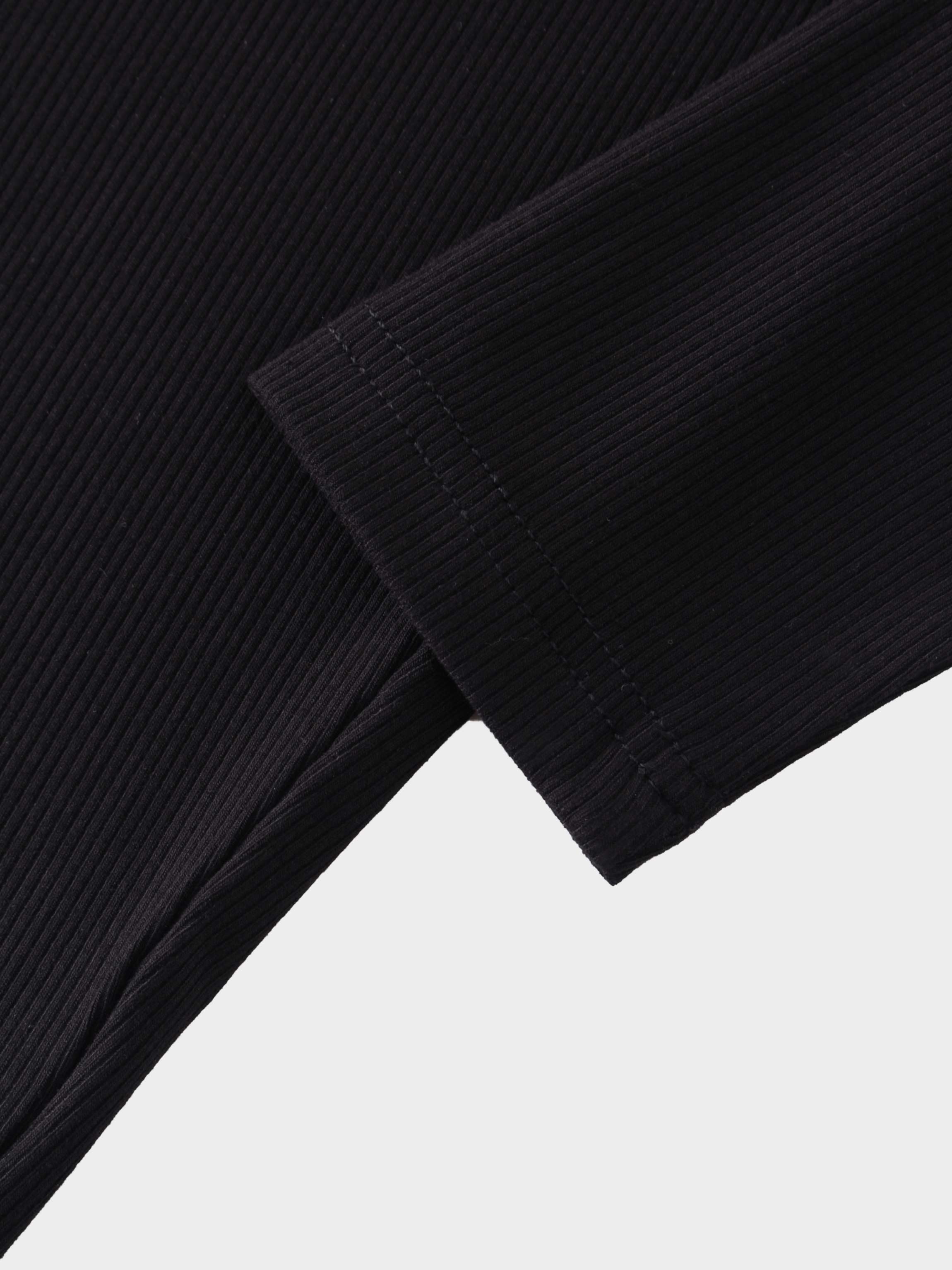 CREW RIBBED DOLMAN-BLACK