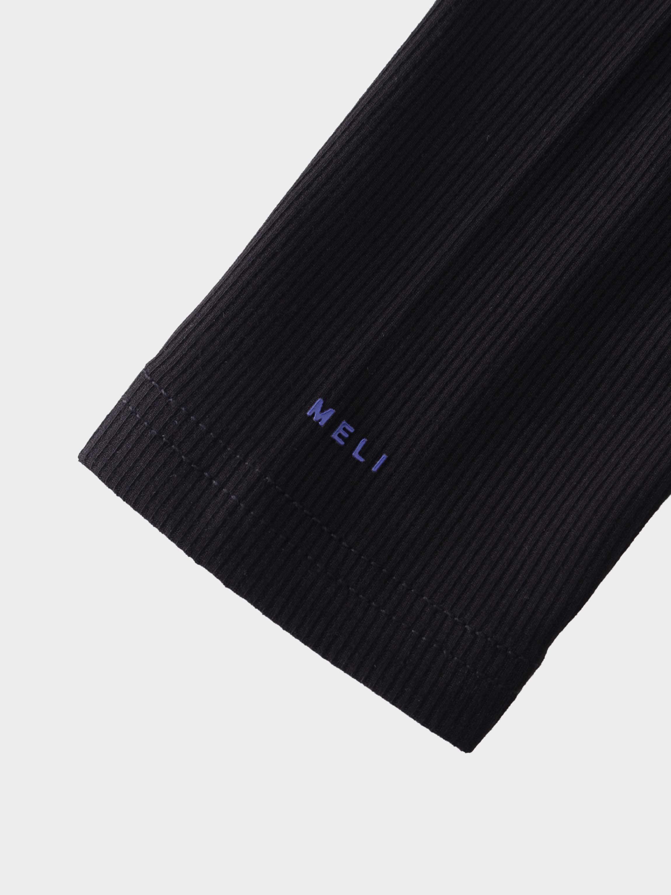 CREW RIBBED DOLMAN-BLACK