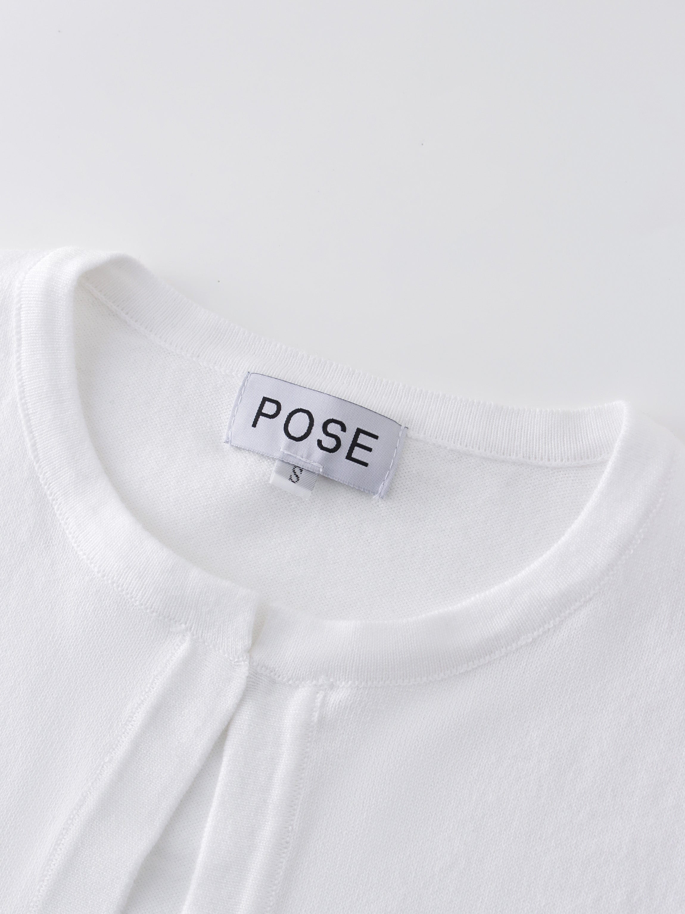 Flat Ribbed Trim Shrug-White