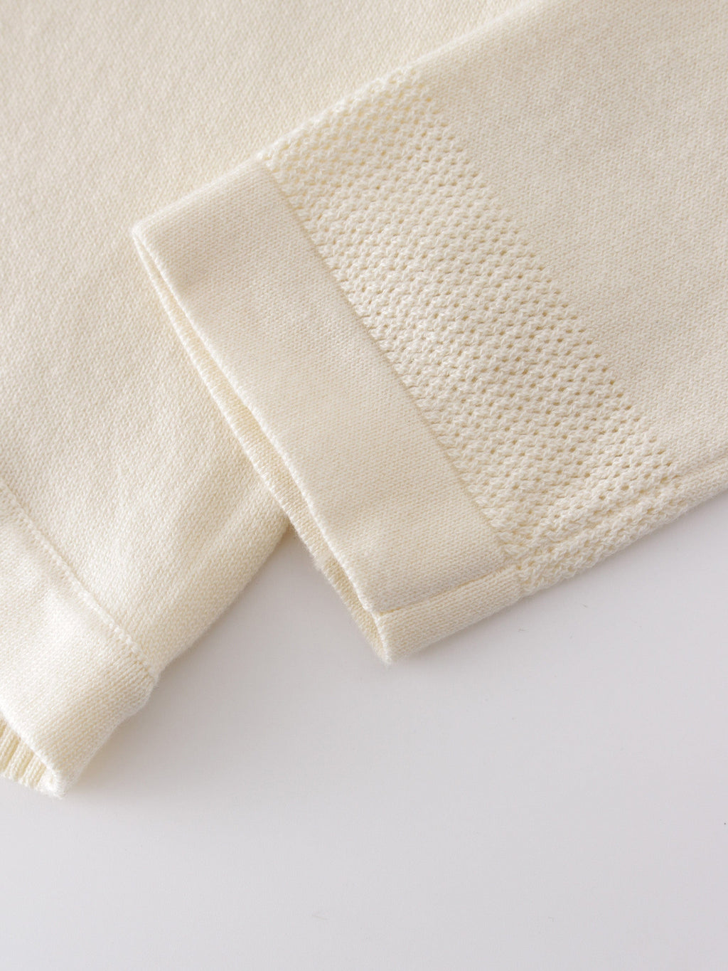 Flat Ribbed Trim Shrug-Ivory