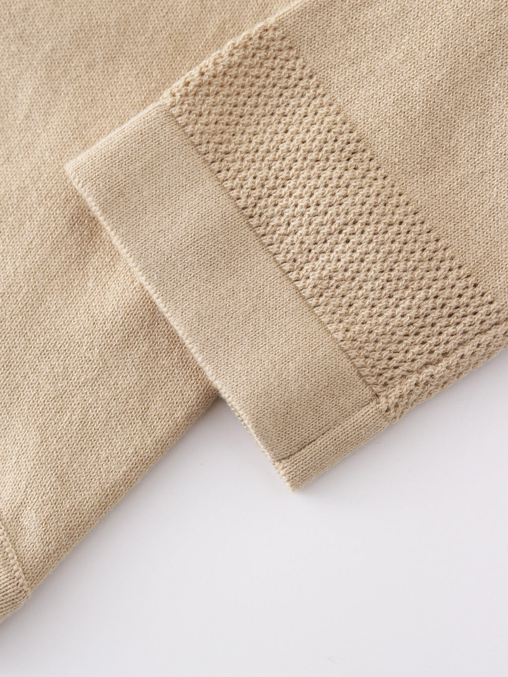 Flat Ribbed Trim Shrug-Tan