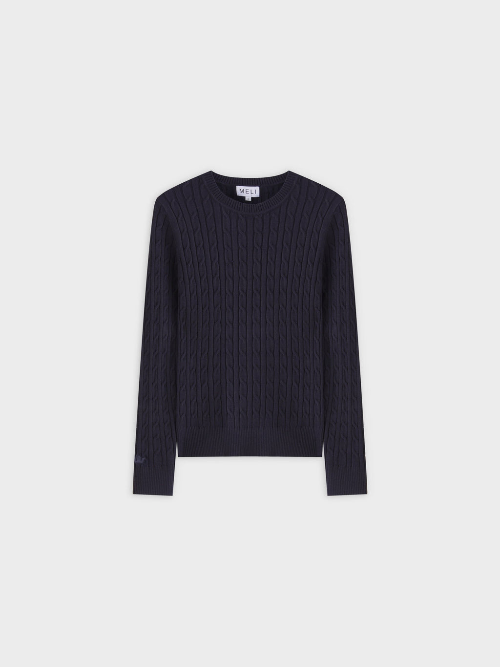 Knit Cable Sweater-Navy