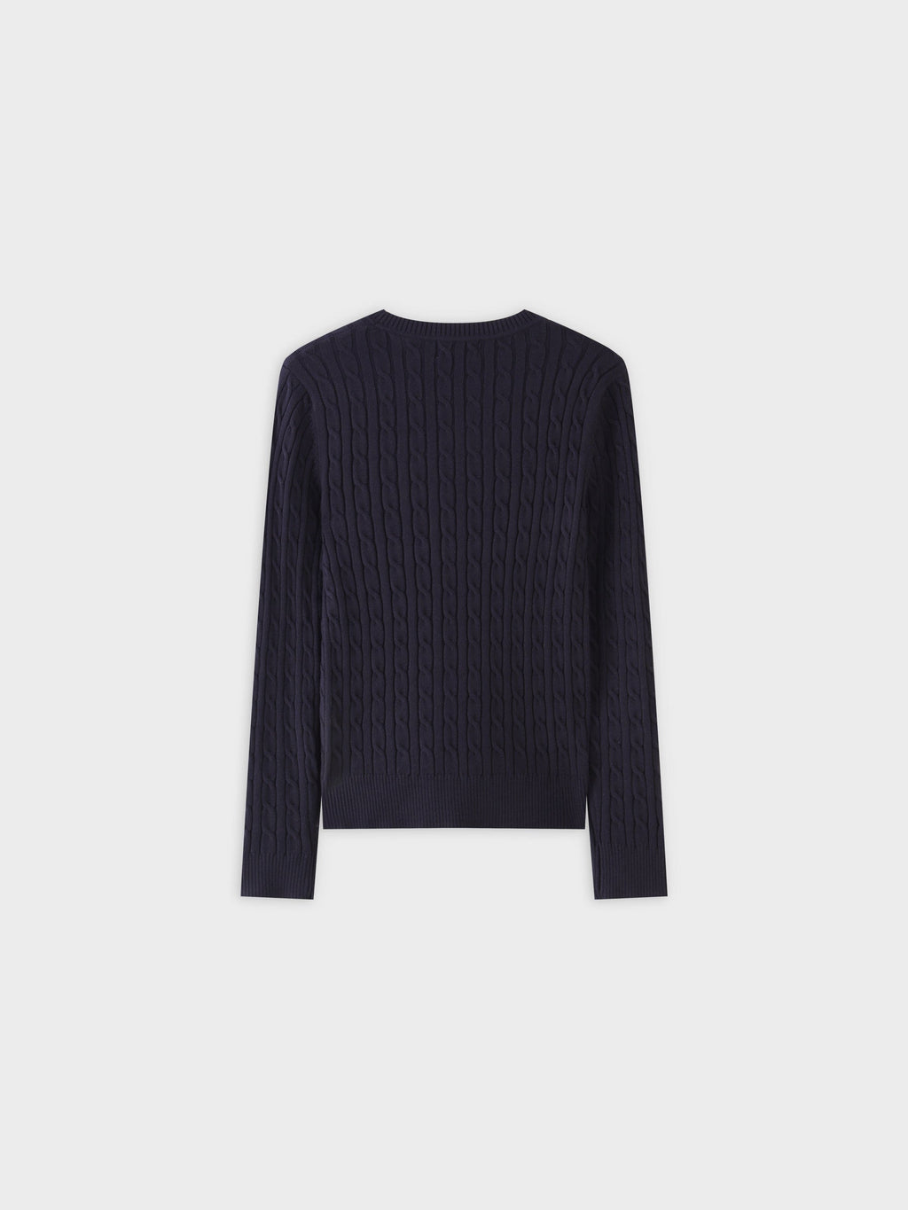 Knit Cable Sweater-Navy