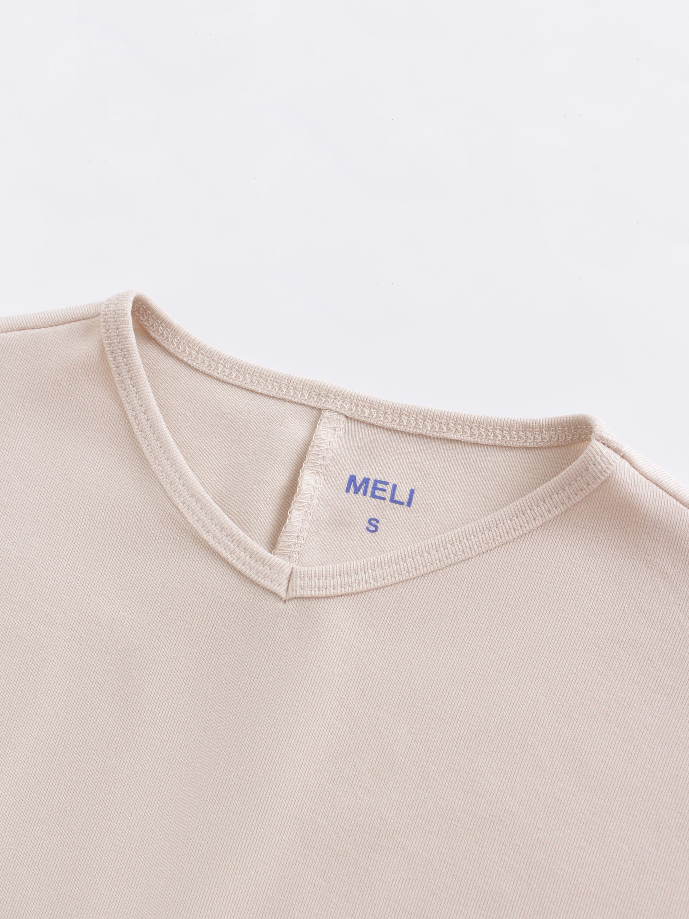 V Bottom T-Shirt-Tan