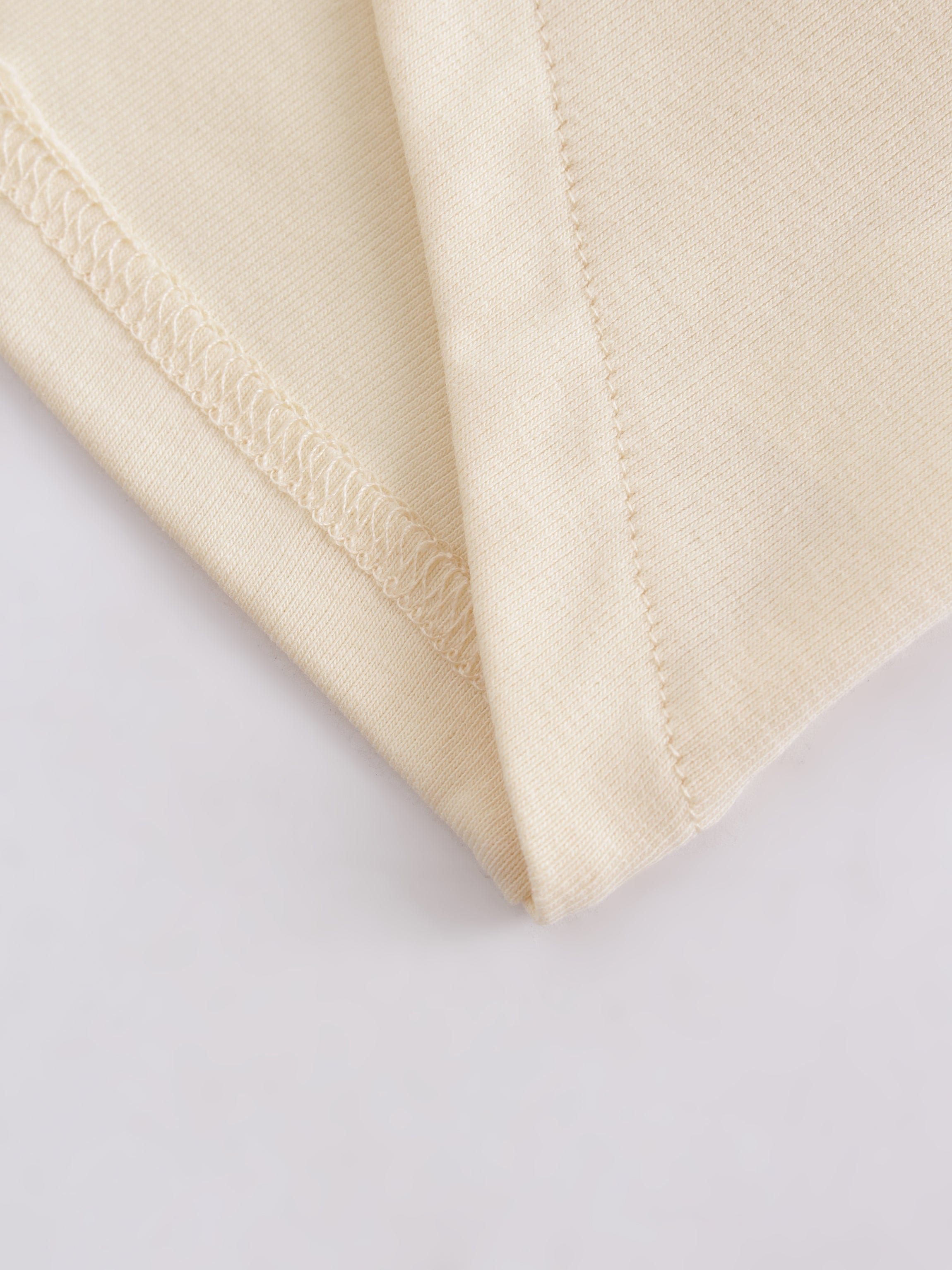 V Bottom T-Shirt-Cream