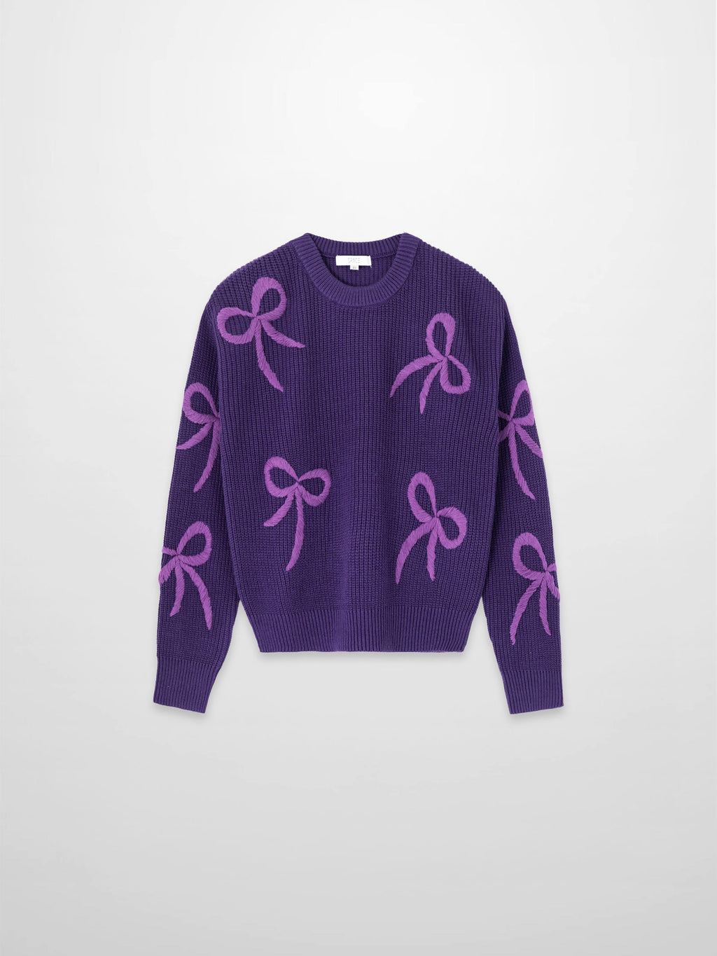 Bow Ribbon Sweater-Purple/Purple