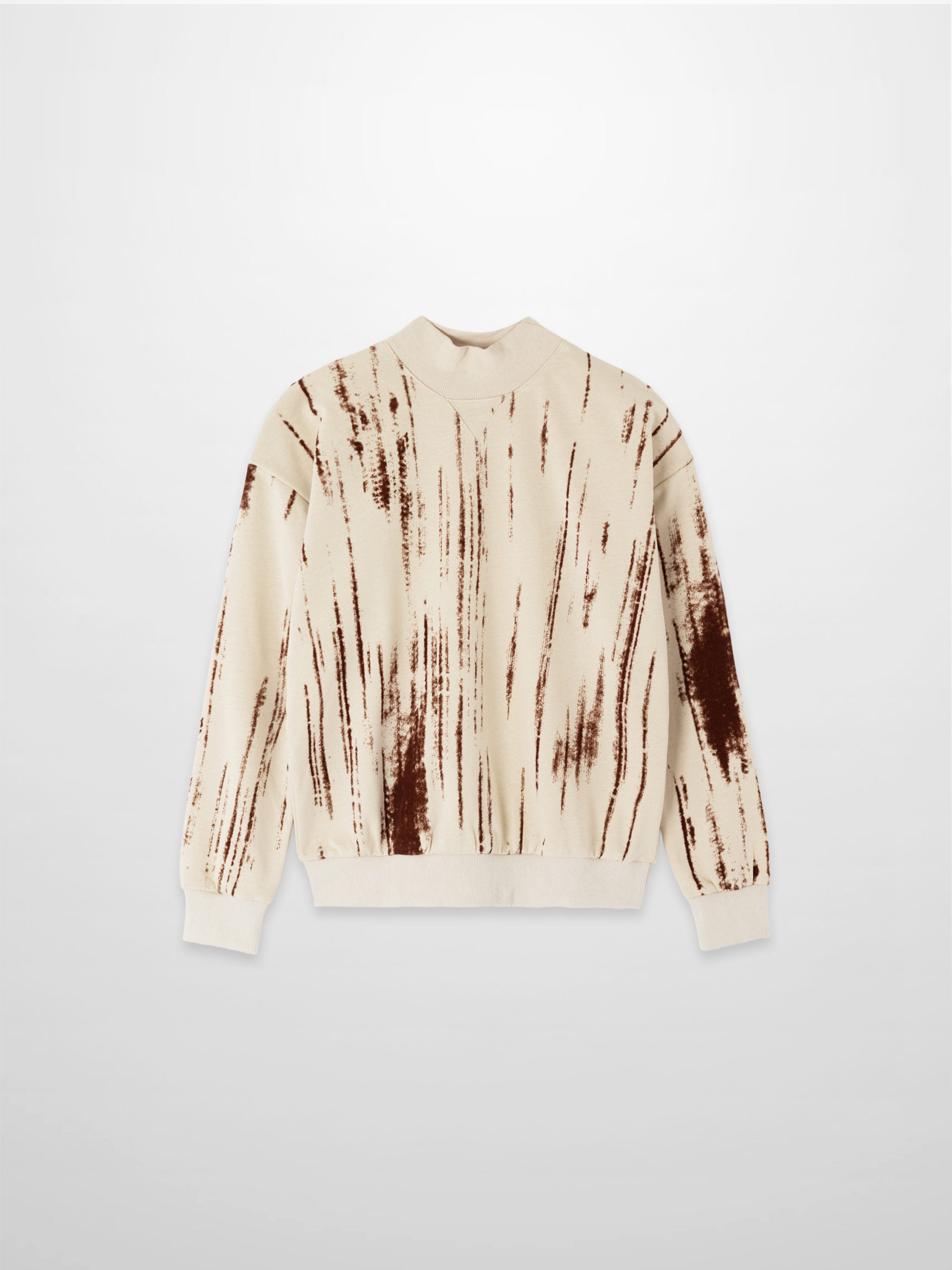 Tie Dye Splash Sweatshirt-Cream/Brown
