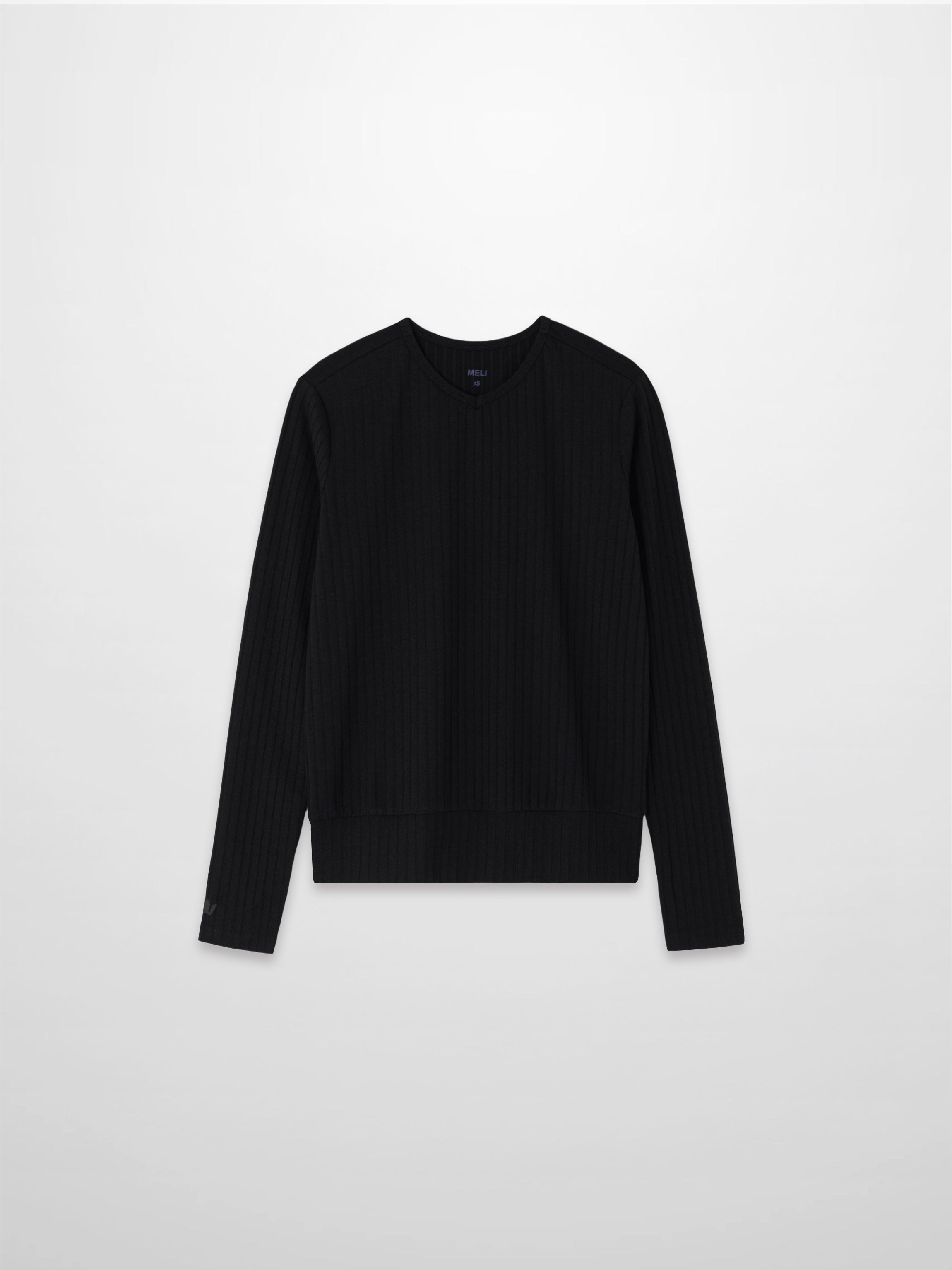 Ribbed High V Bomber-Black