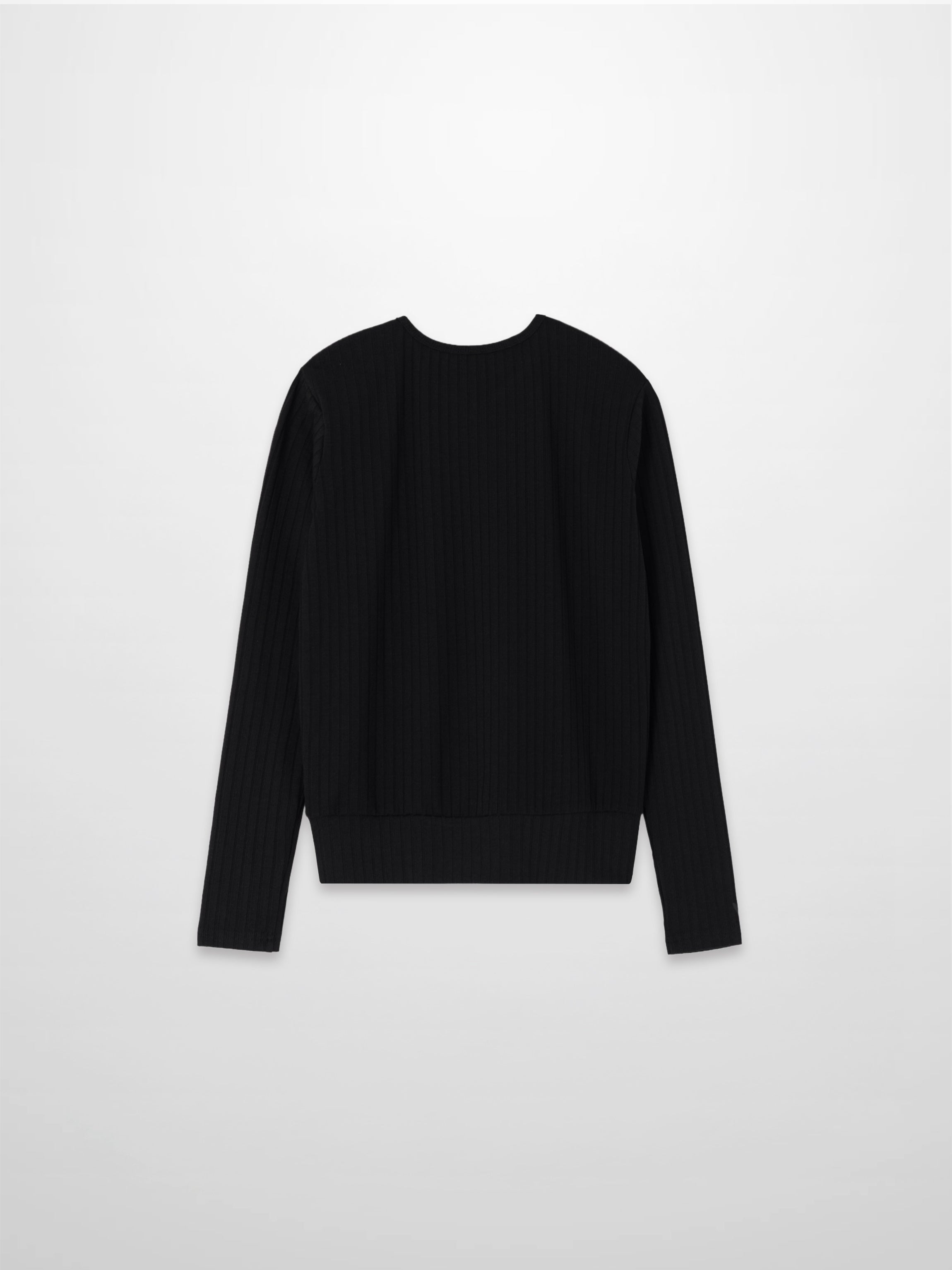 Ribbed High V Bomber-Black