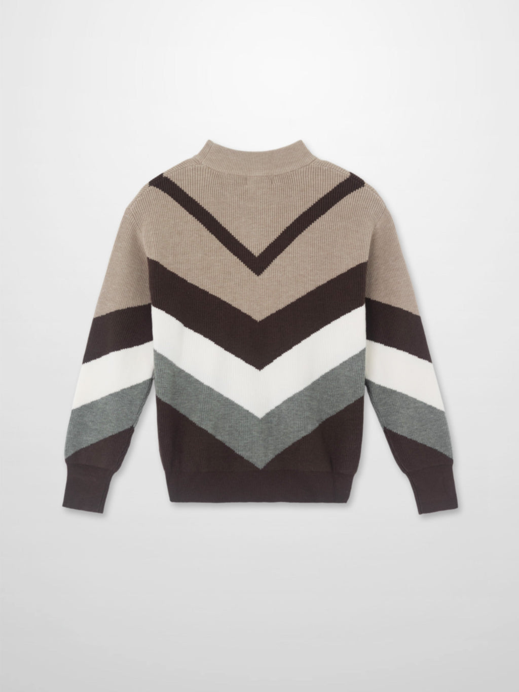 Multi V Sweater-Brown/Grey