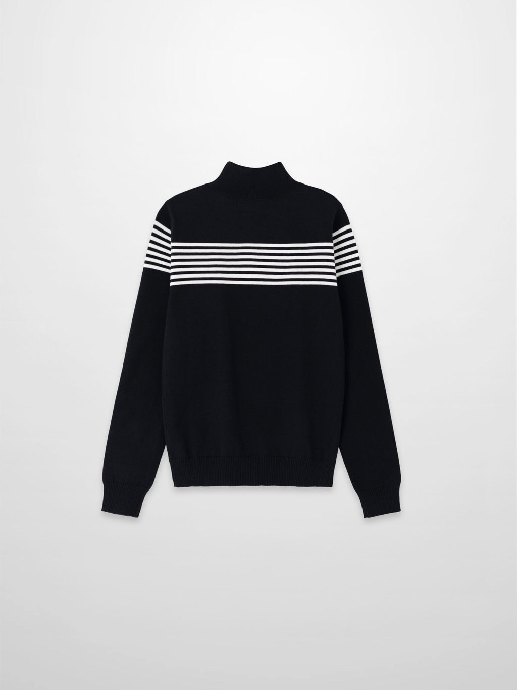 Thin Stripe Turtleneck  Sweater-Black/White