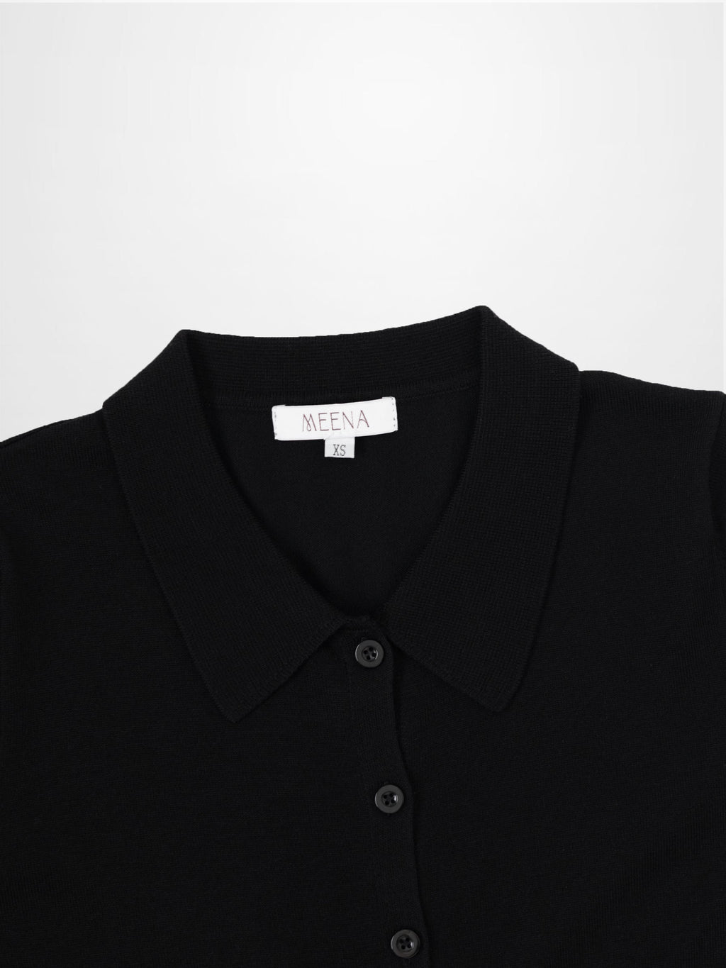 Wool Blend Collared Cardigan-Black