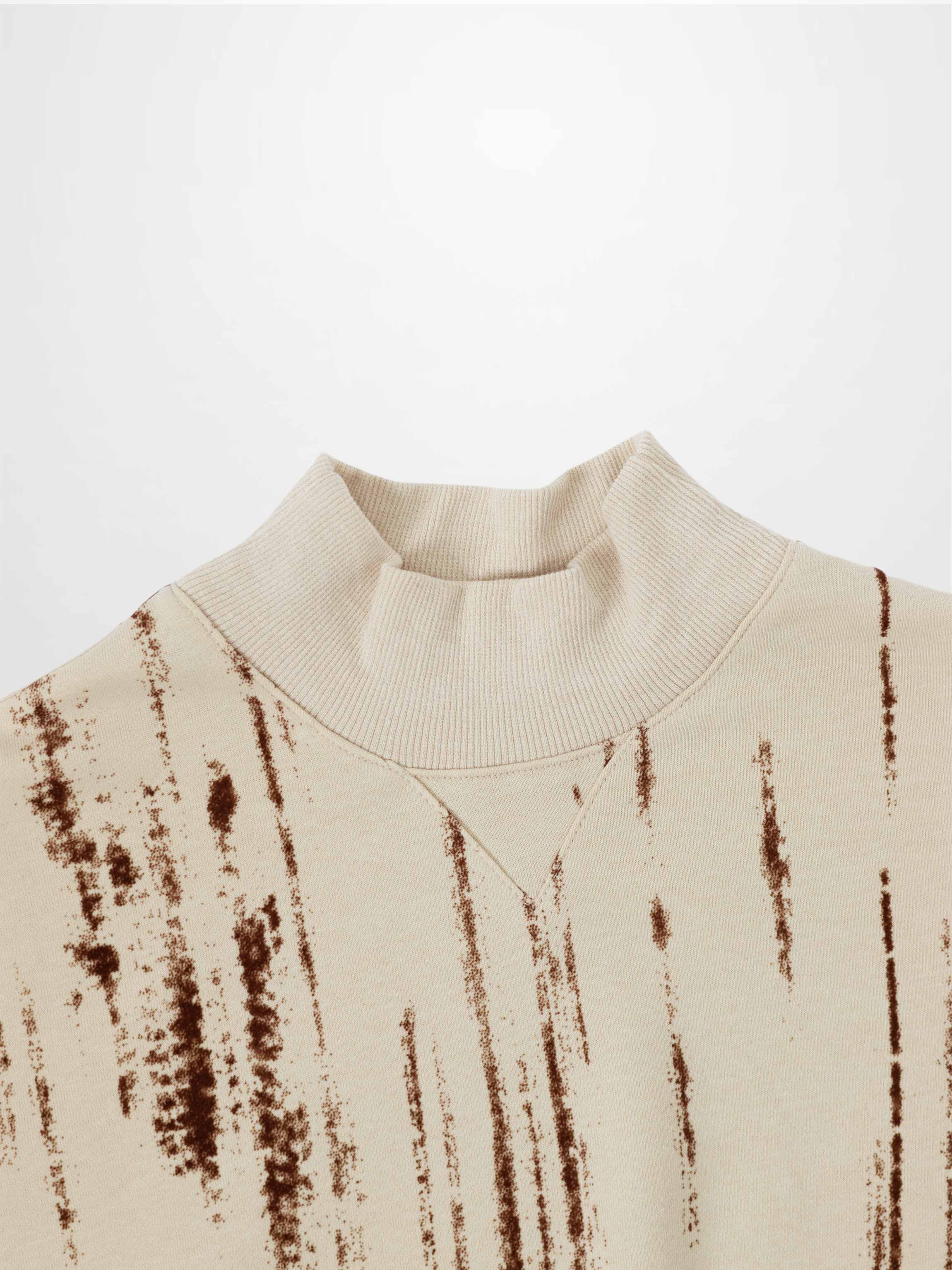 Tie Dye Splash Sweatshirt-Cream/Brown