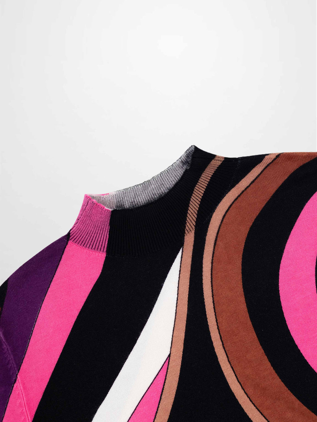 Mock Neck Sweater-Pink Swirl