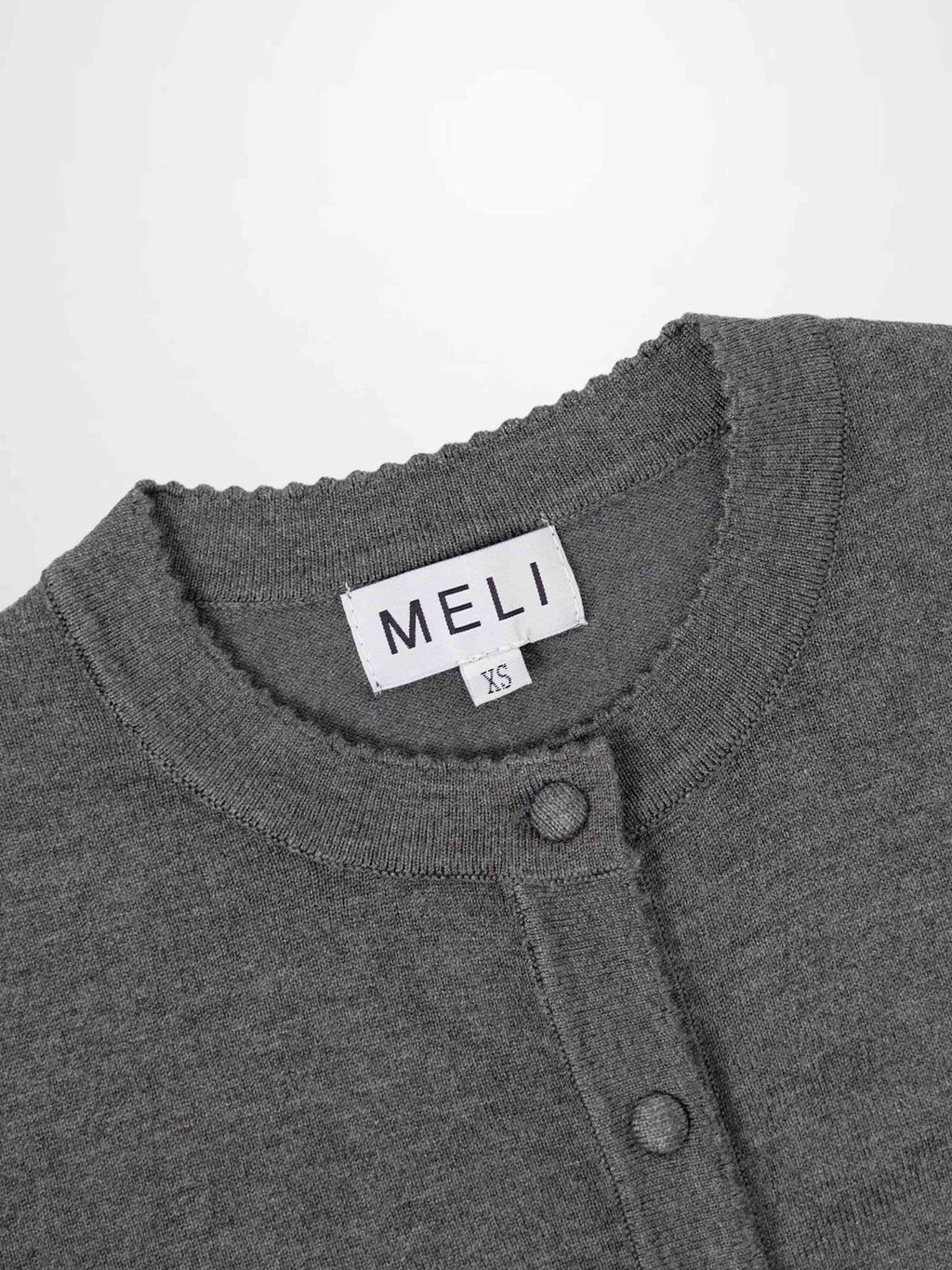 Trim Detail Crew Crop Cardigan-Heathered Grey