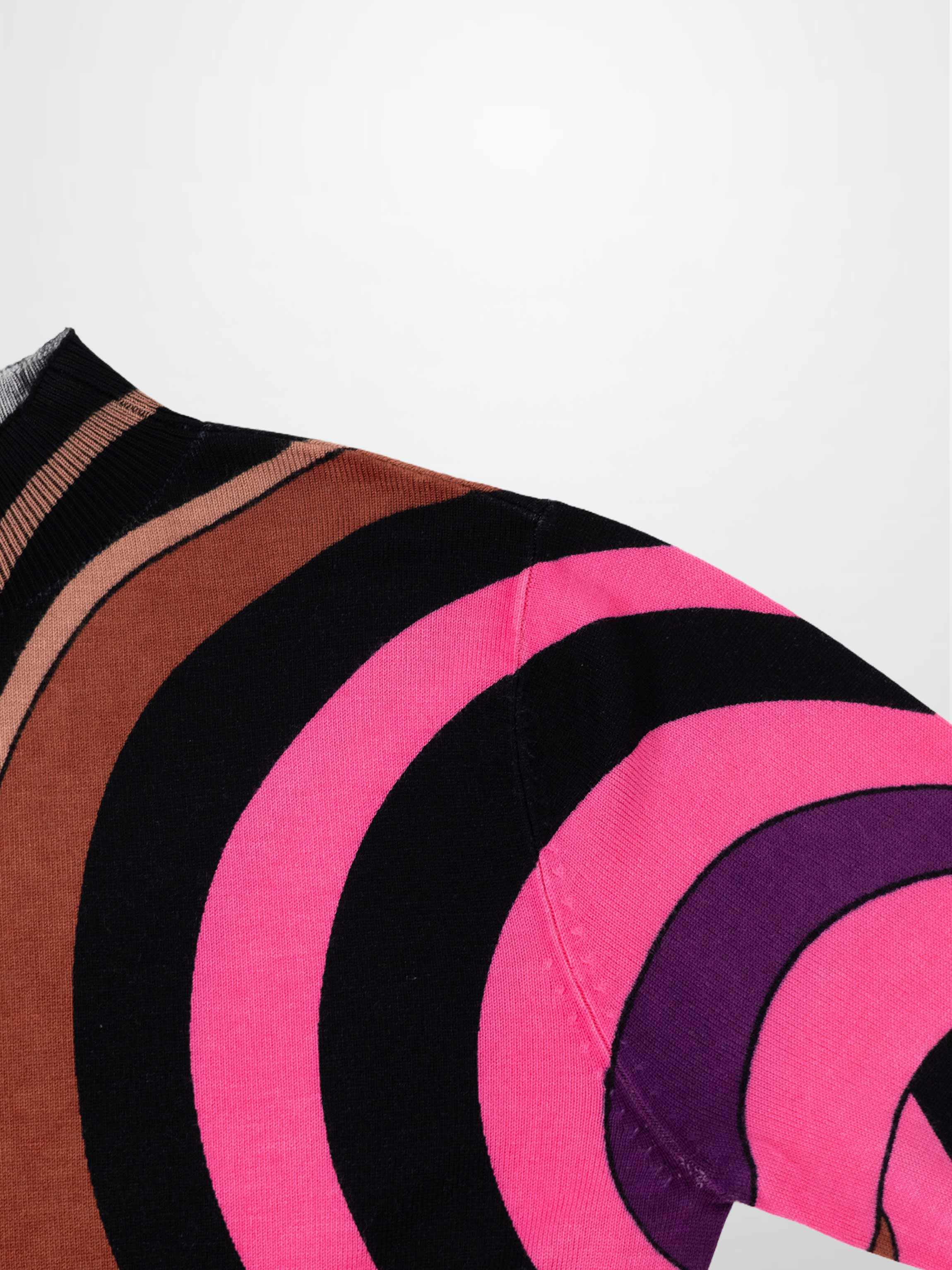 Mock Neck Sweater-Pink Swirl