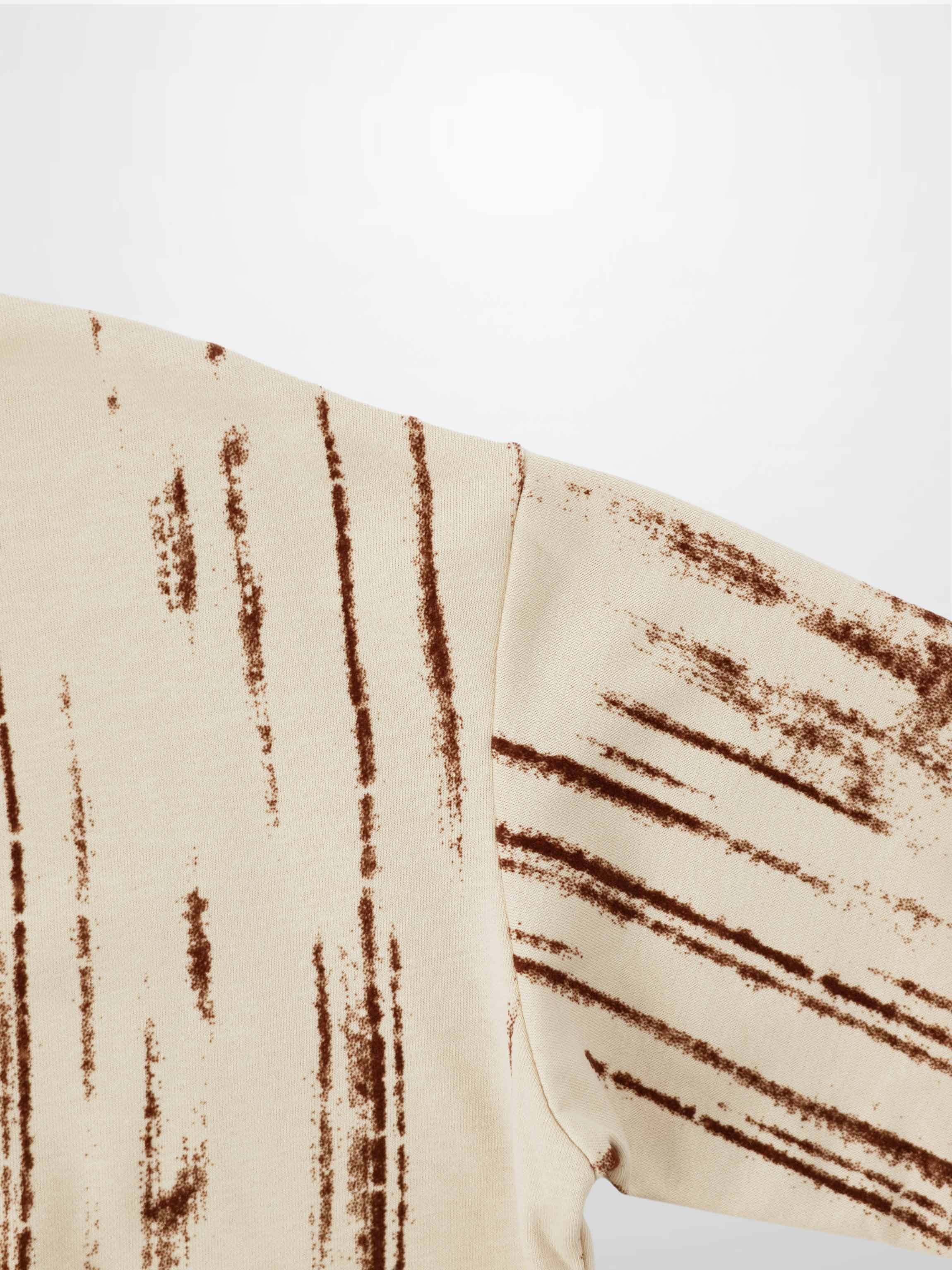 Tie Dye Splash Sweatshirt-Cream/Brown