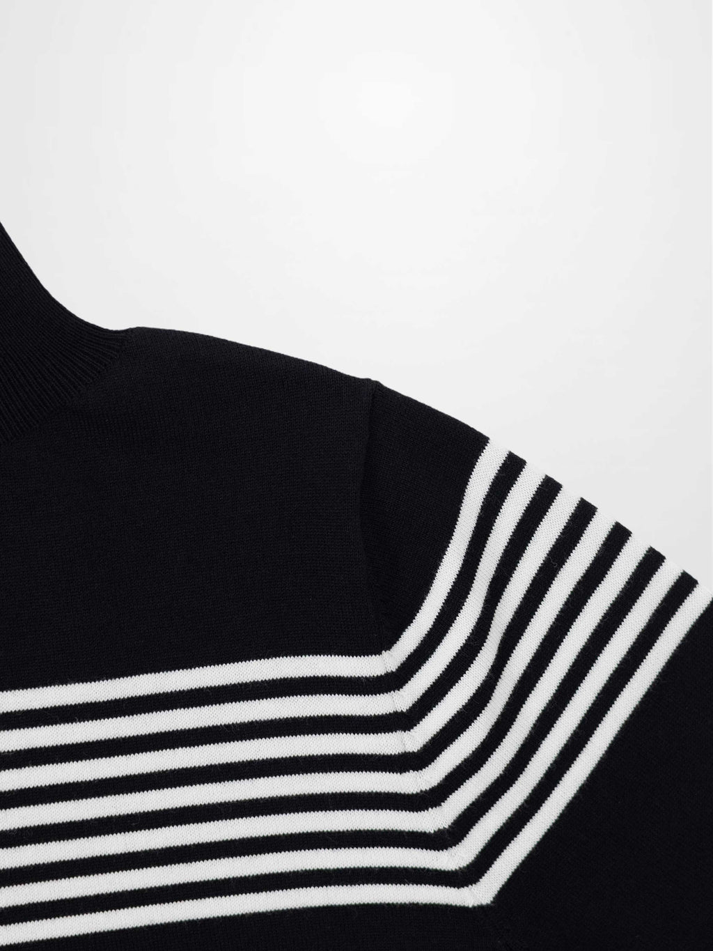 Thin Stripe Turtleneck  Sweater-Black/White