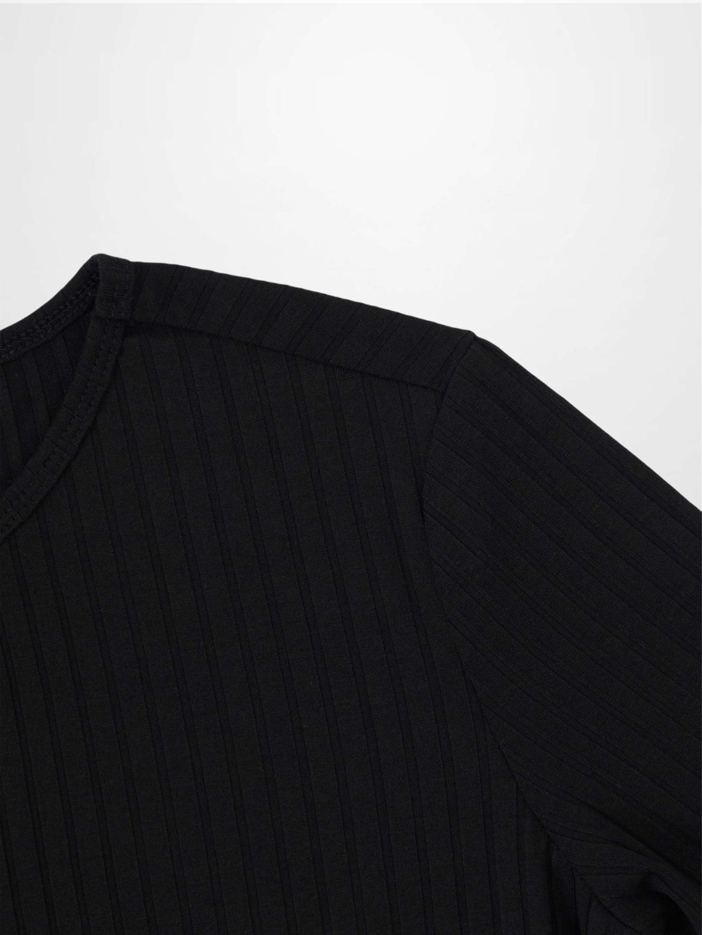 Ribbed High V Bomber-Black