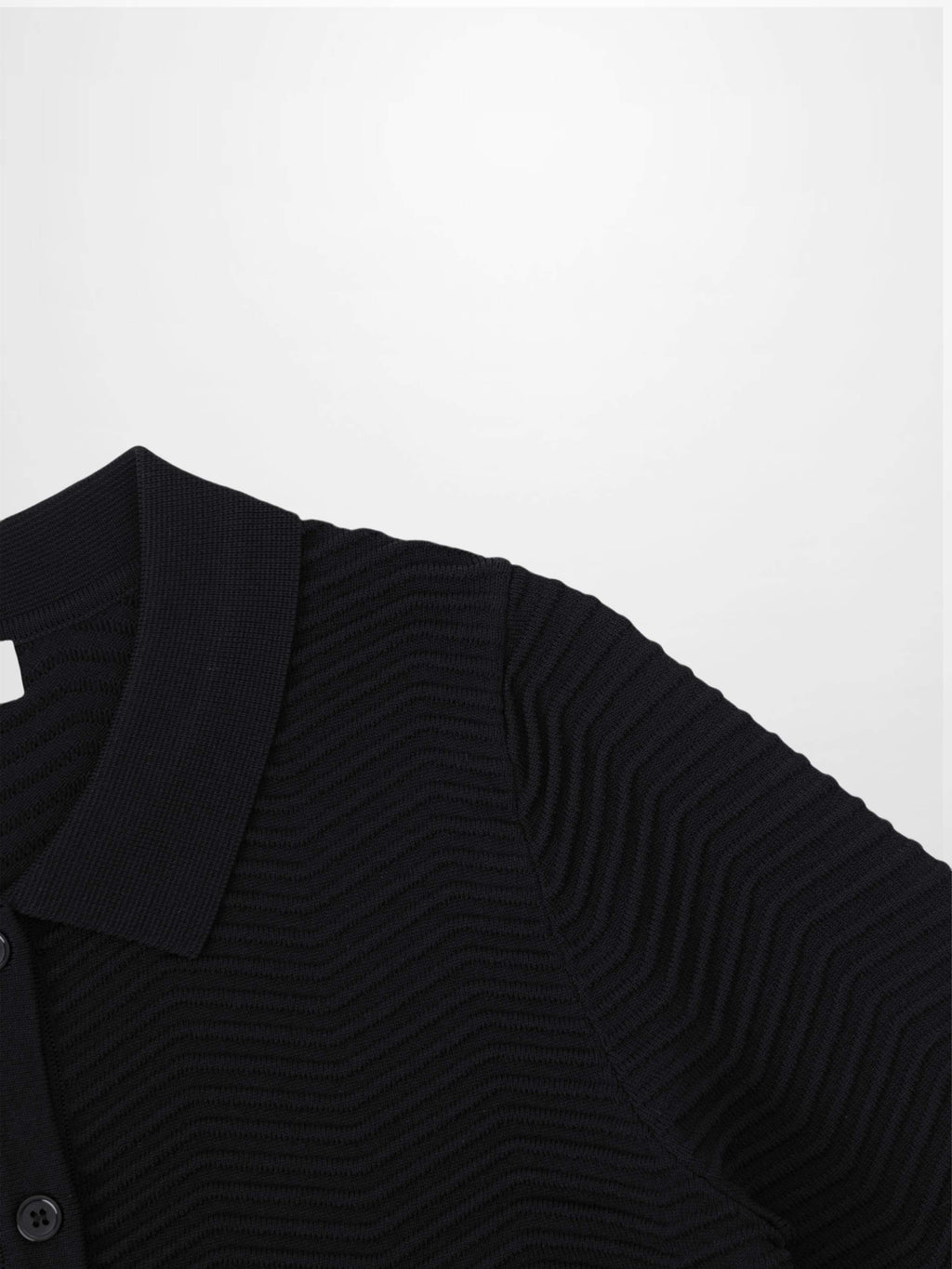 Wave Knit Cardigan-Black