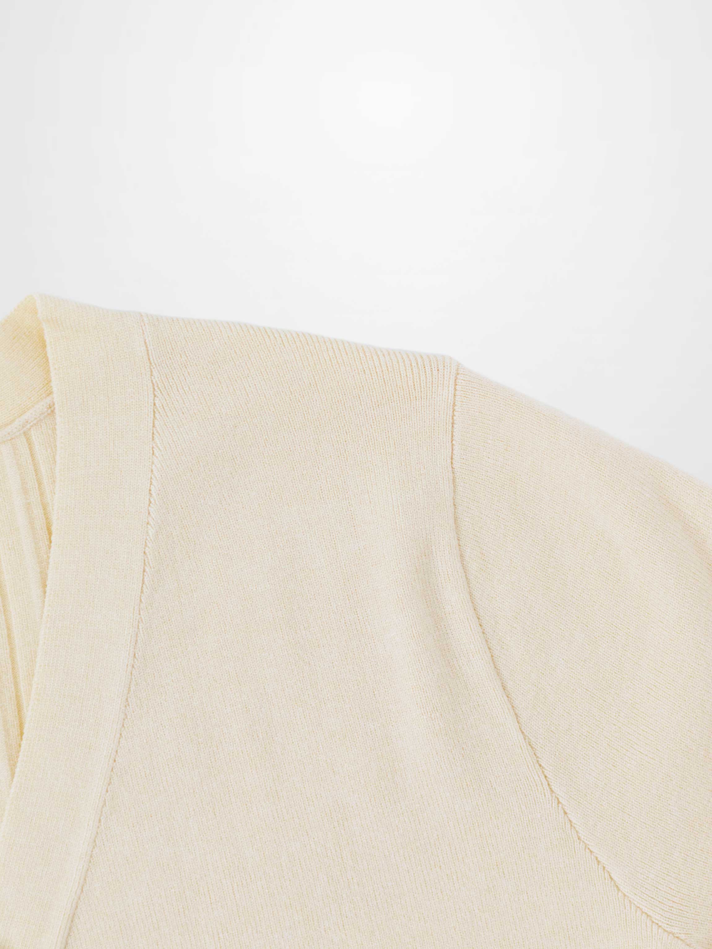 Back Wide Ribbed Cardigan Sweater-Ivory