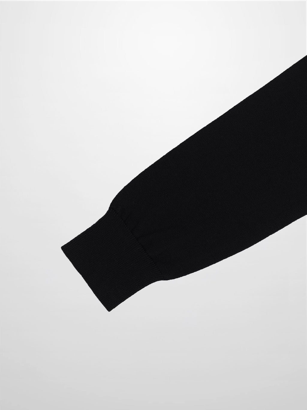 Wool Blend Collared Cardigan-Black