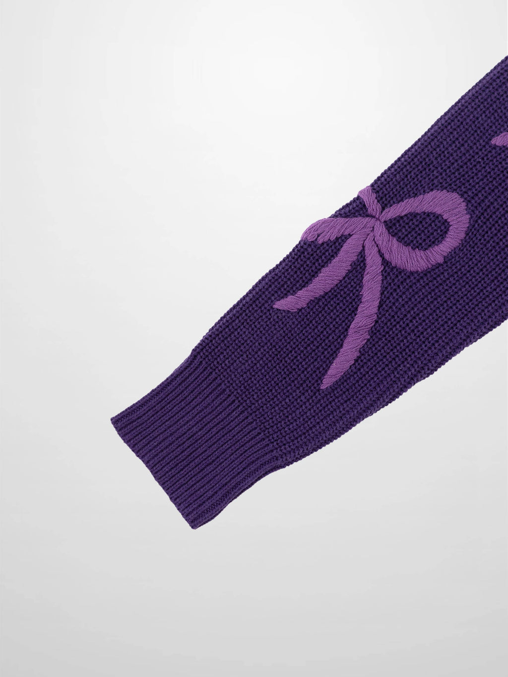 Bow Ribbon Sweater-Purple/Purple