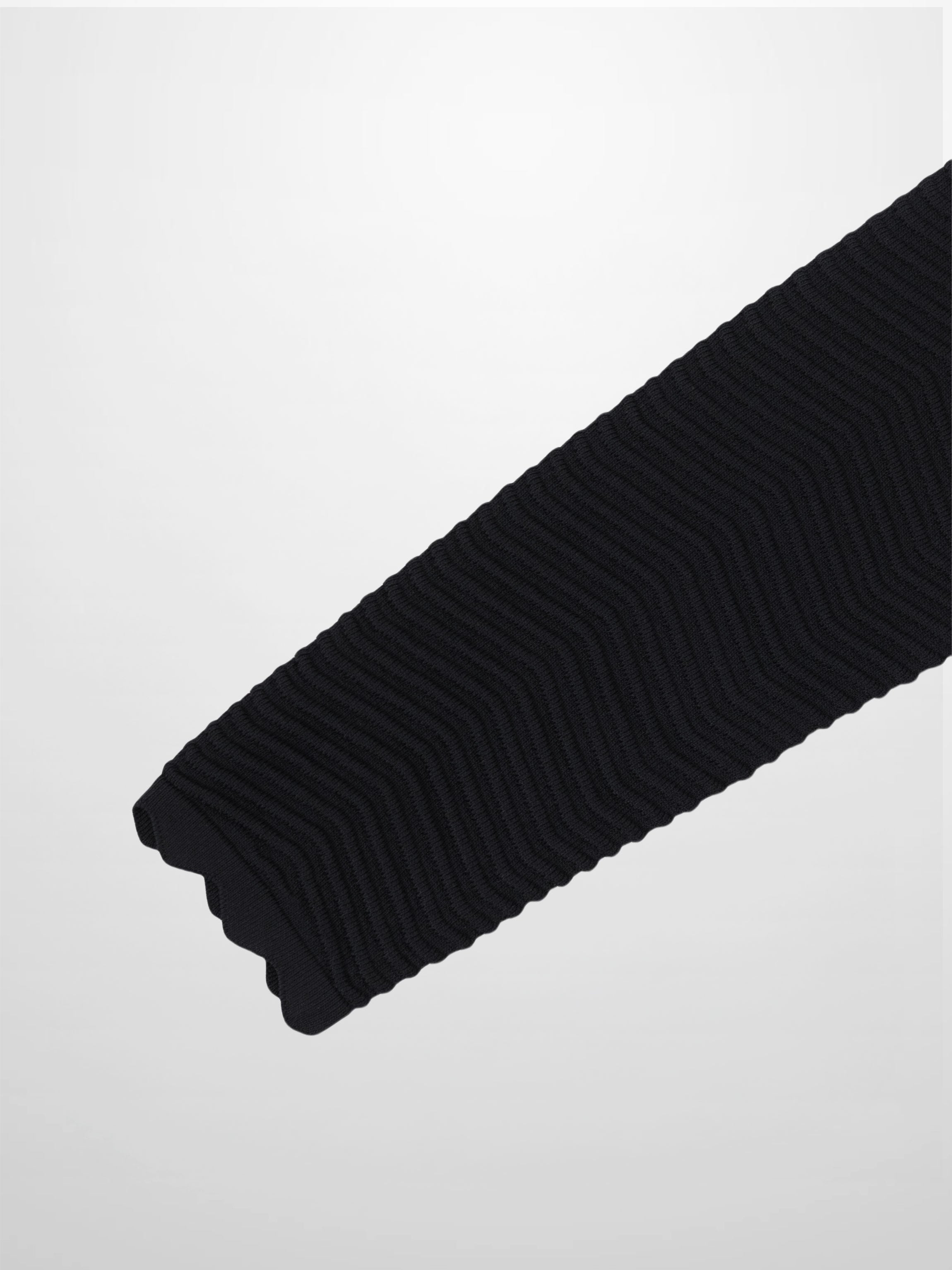 Wave Knit Cardigan-Black