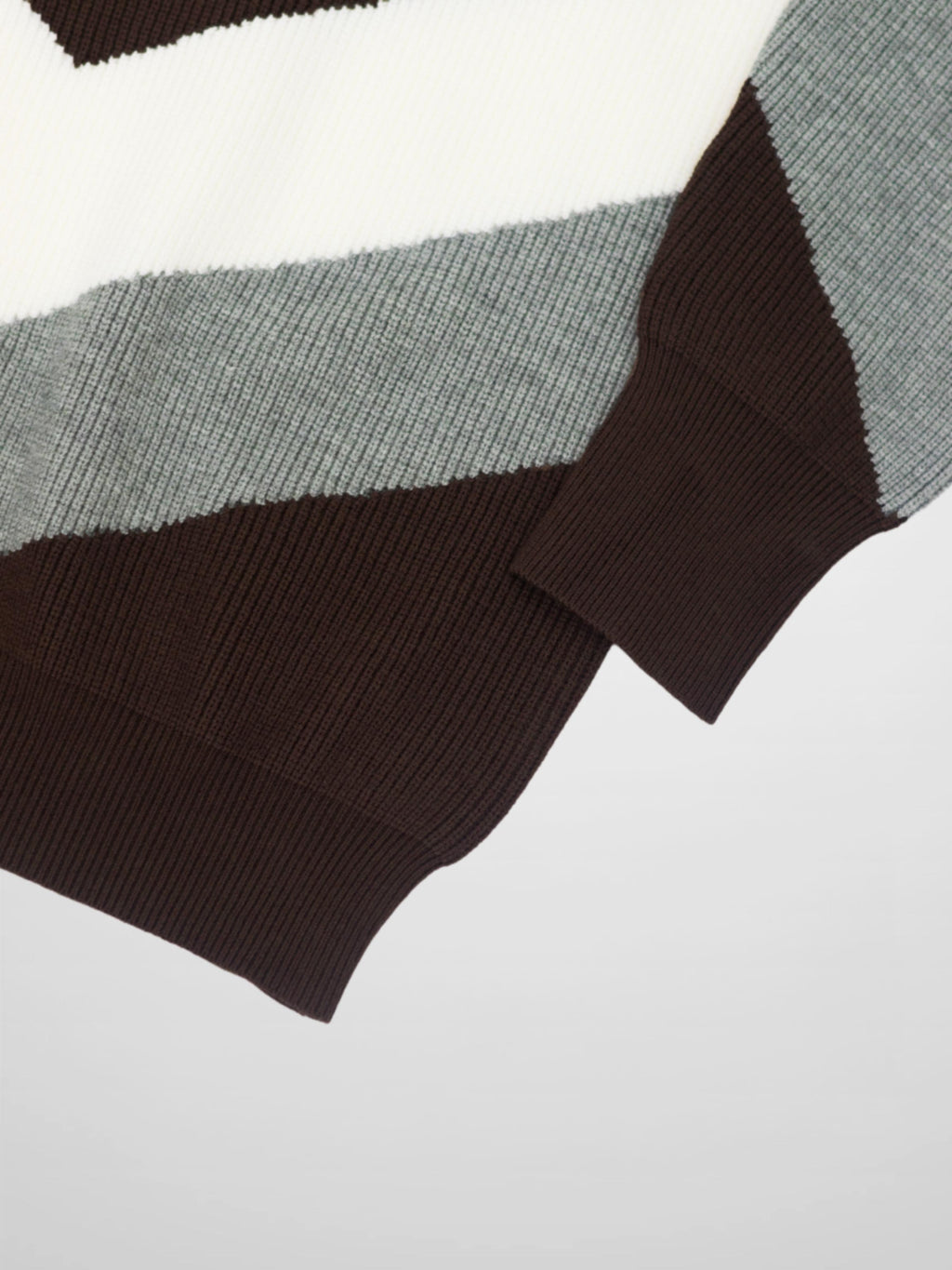 Multi V Sweater-Brown/Grey